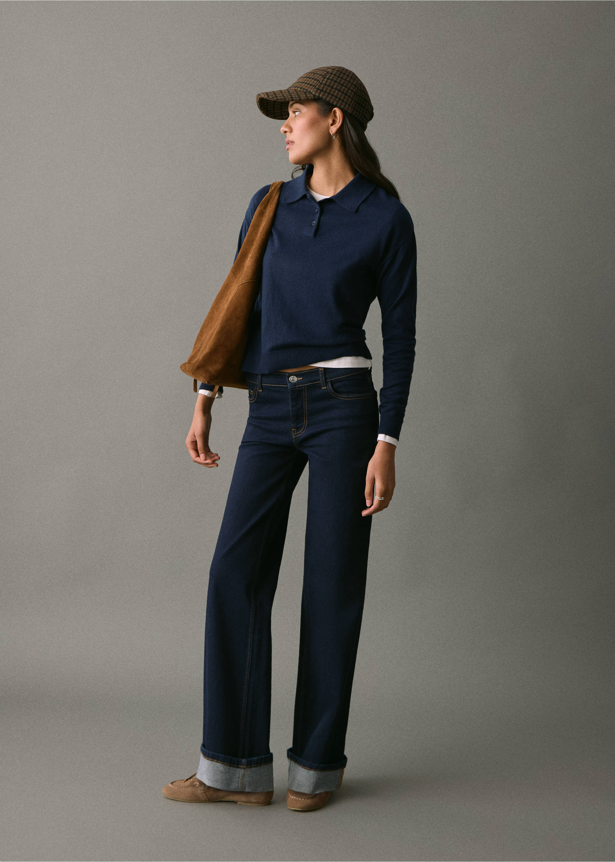 Gerade Jeans mit Umschlag - Allgemeine Ansicht, Blau. Ref: 17058283-00.