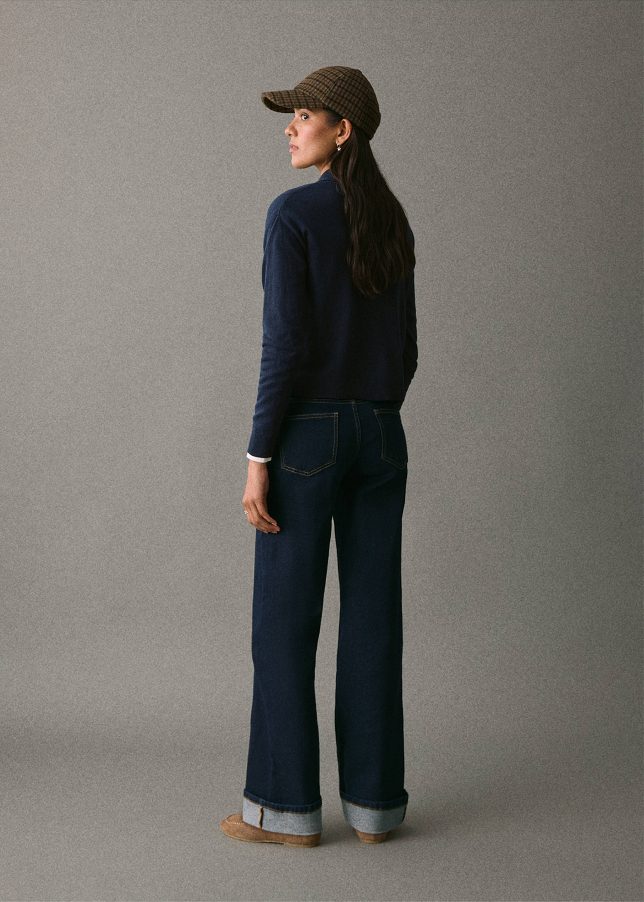 Gerade Jeans mit Umschlag - Detail des Artikels 3, Blau. Ref: 17058283-00.