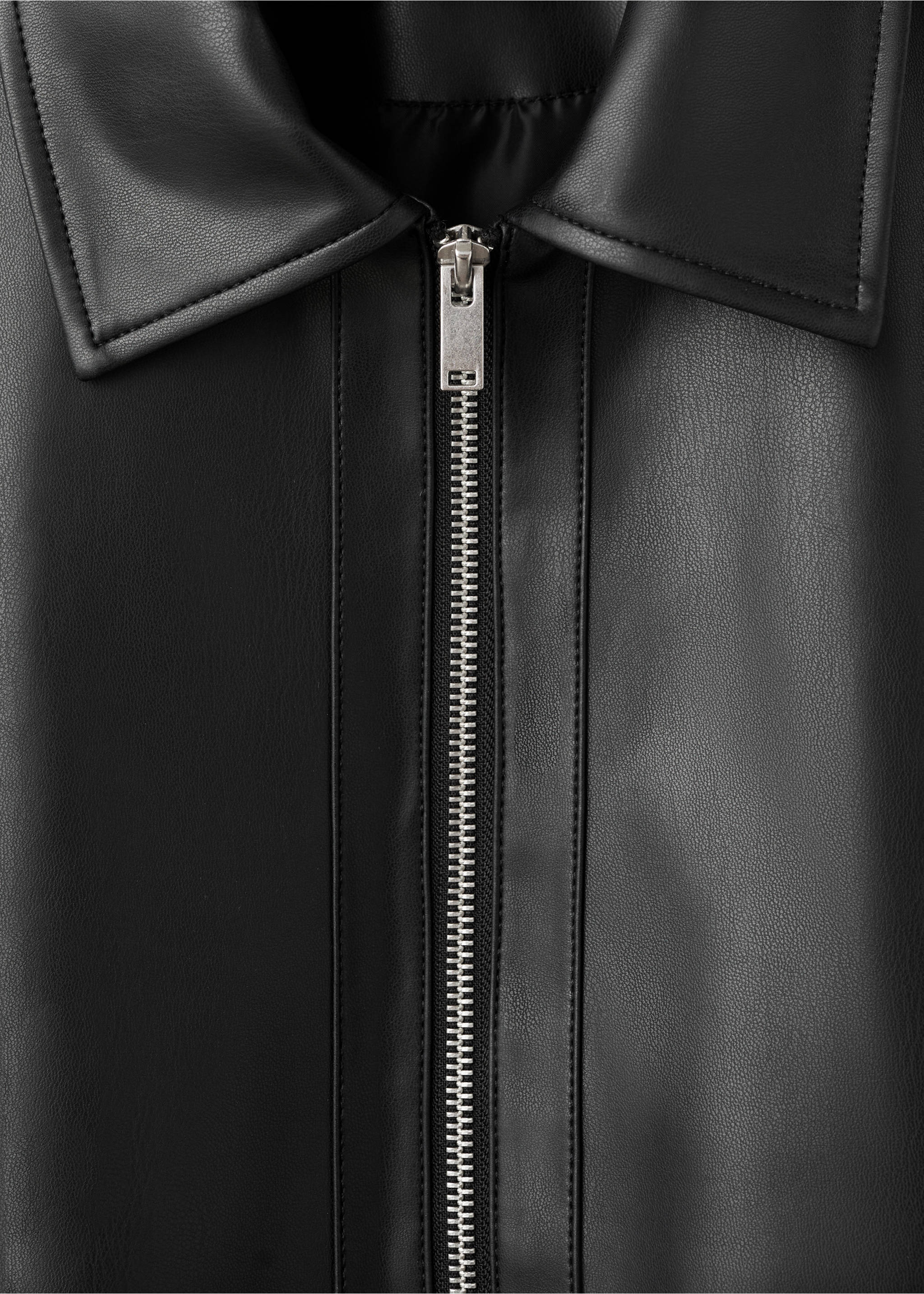 Faux-leather jacket - Details of the article 8, Black. Ref: 17058284-00.