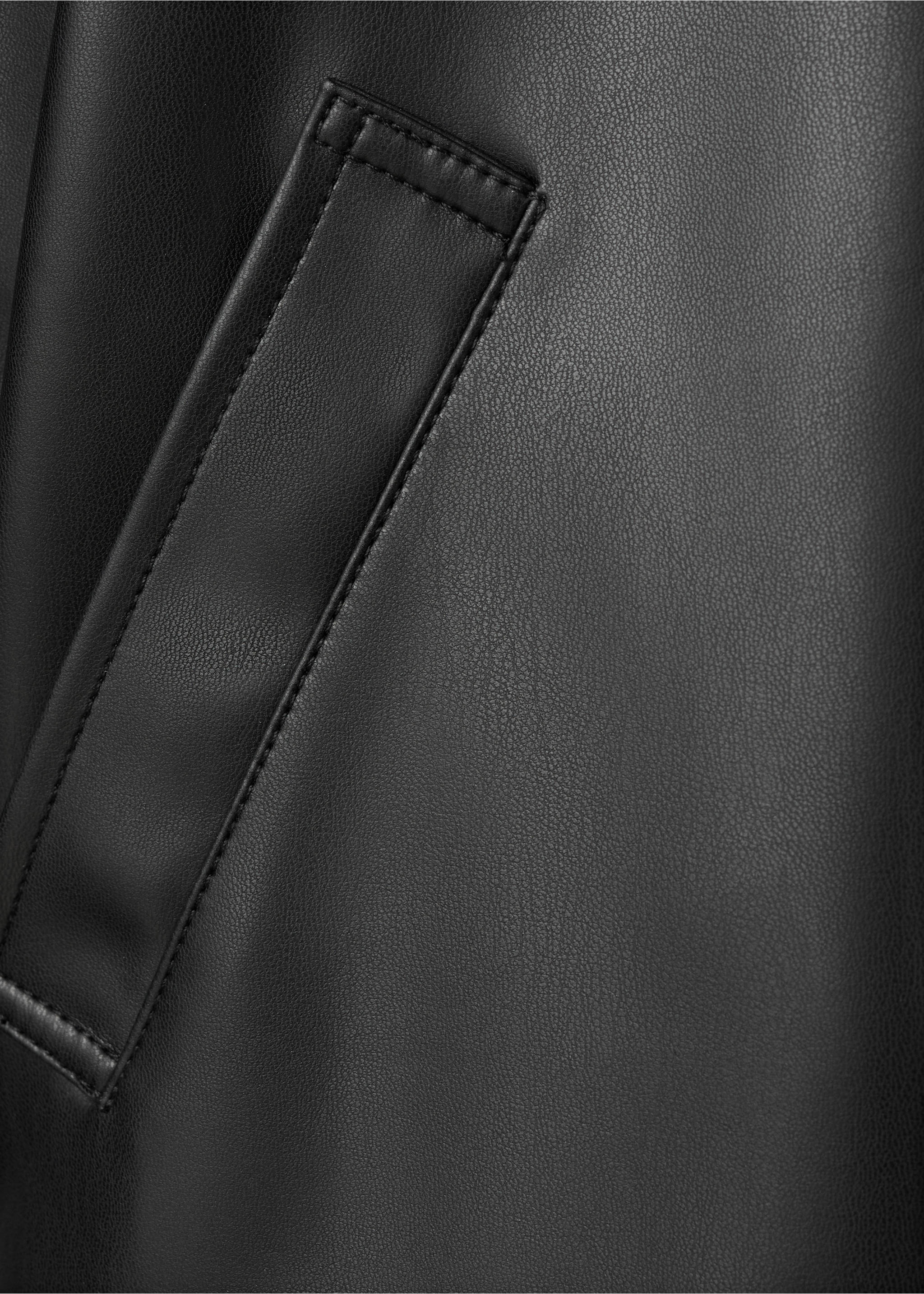 Faux-leather jacket - Details of the article 0, Black. Ref: 17058284-00.