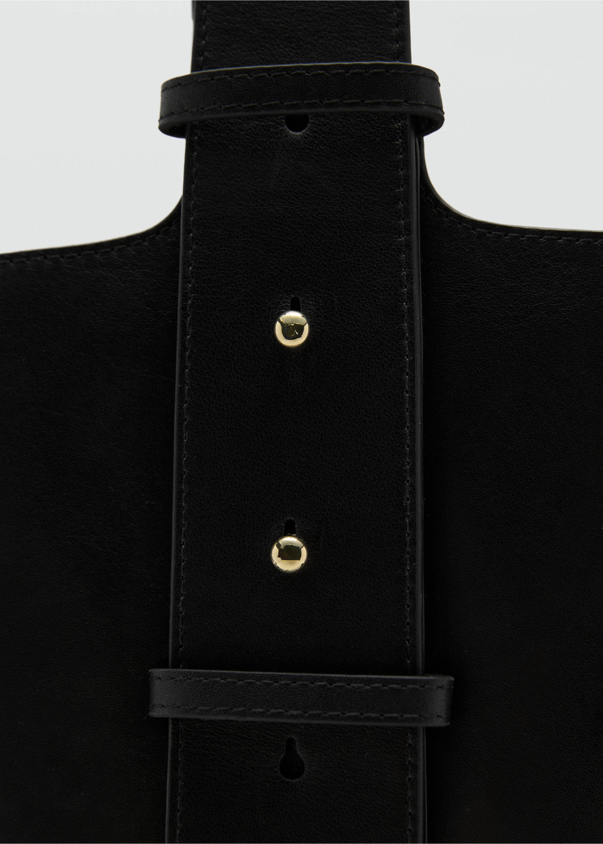 Leather bucket bag - Details of the article 1, Black. Ref: 17058285-00.