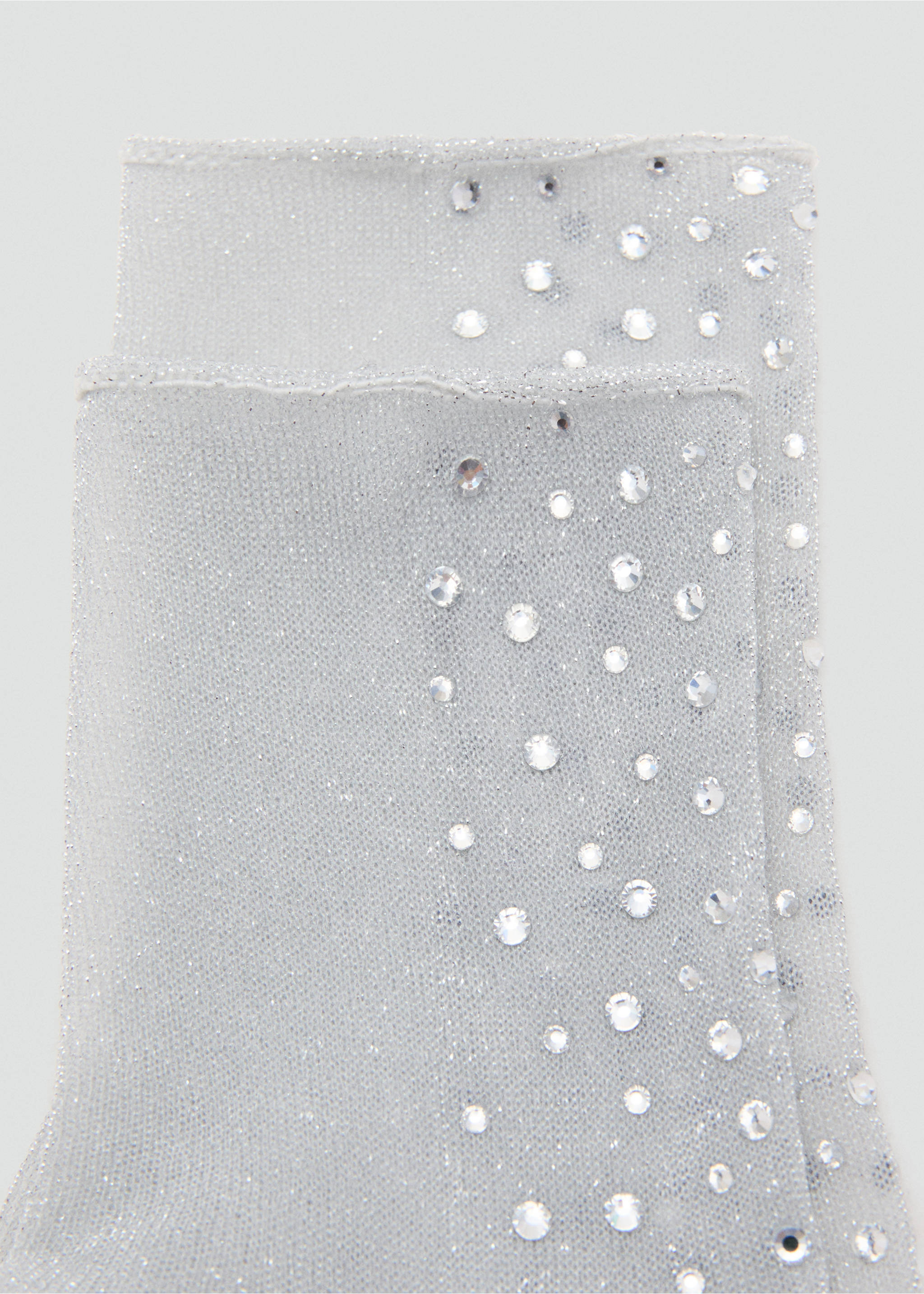 Lurex socks with rhinestones - Medium plane, Grey. Ref: 17058289-00.