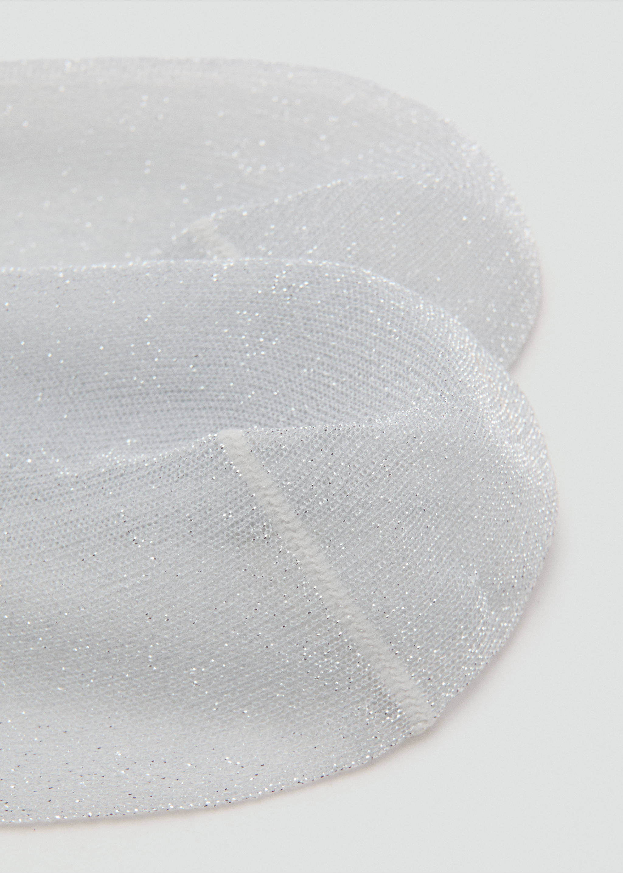 Lurex socks with rhinestones - Details of the article 1, Grey. Ref: 17058289-00.