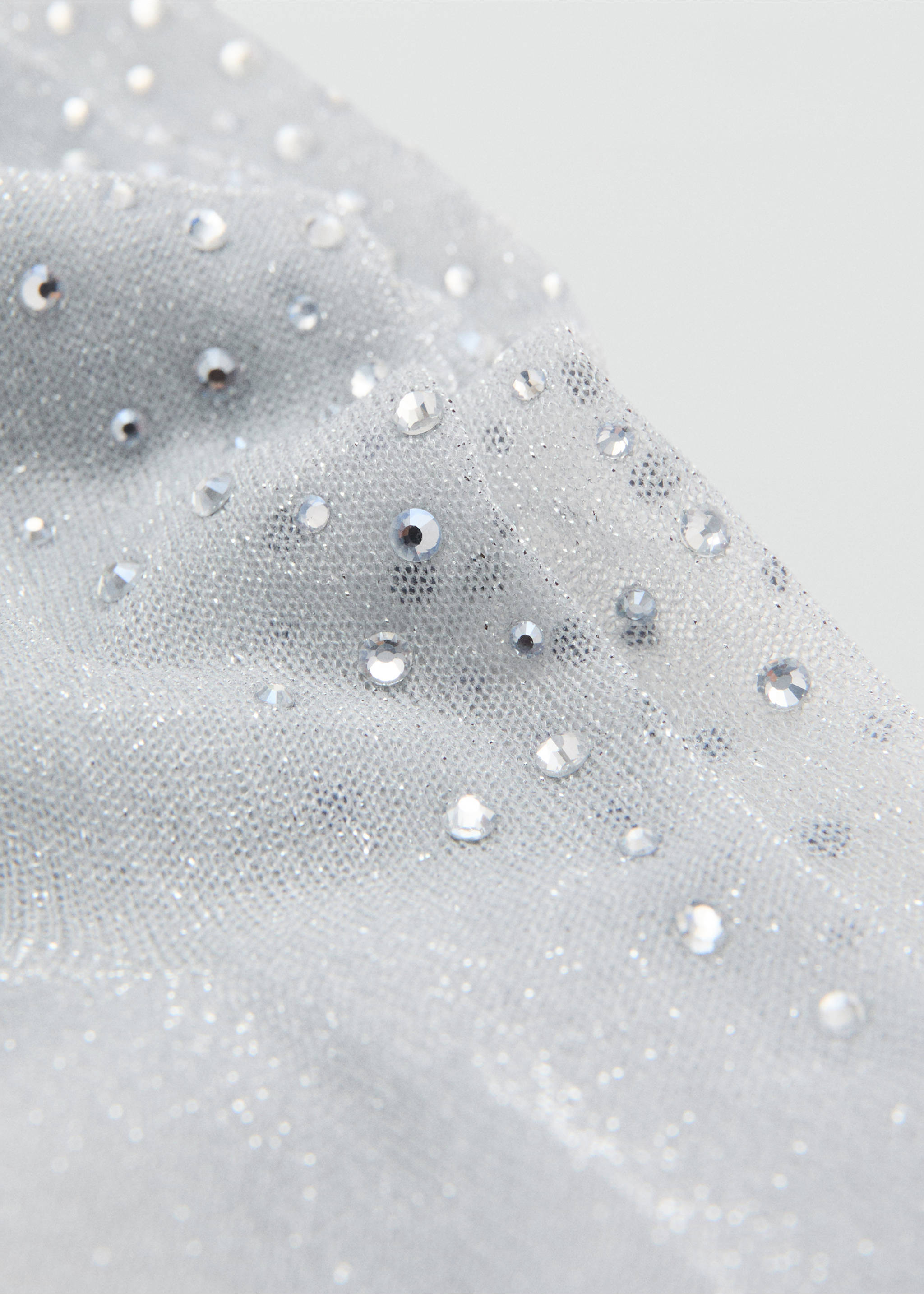 Lurex socks with rhinestones - Details of the article 2, Grey. Ref: 17058289-00.