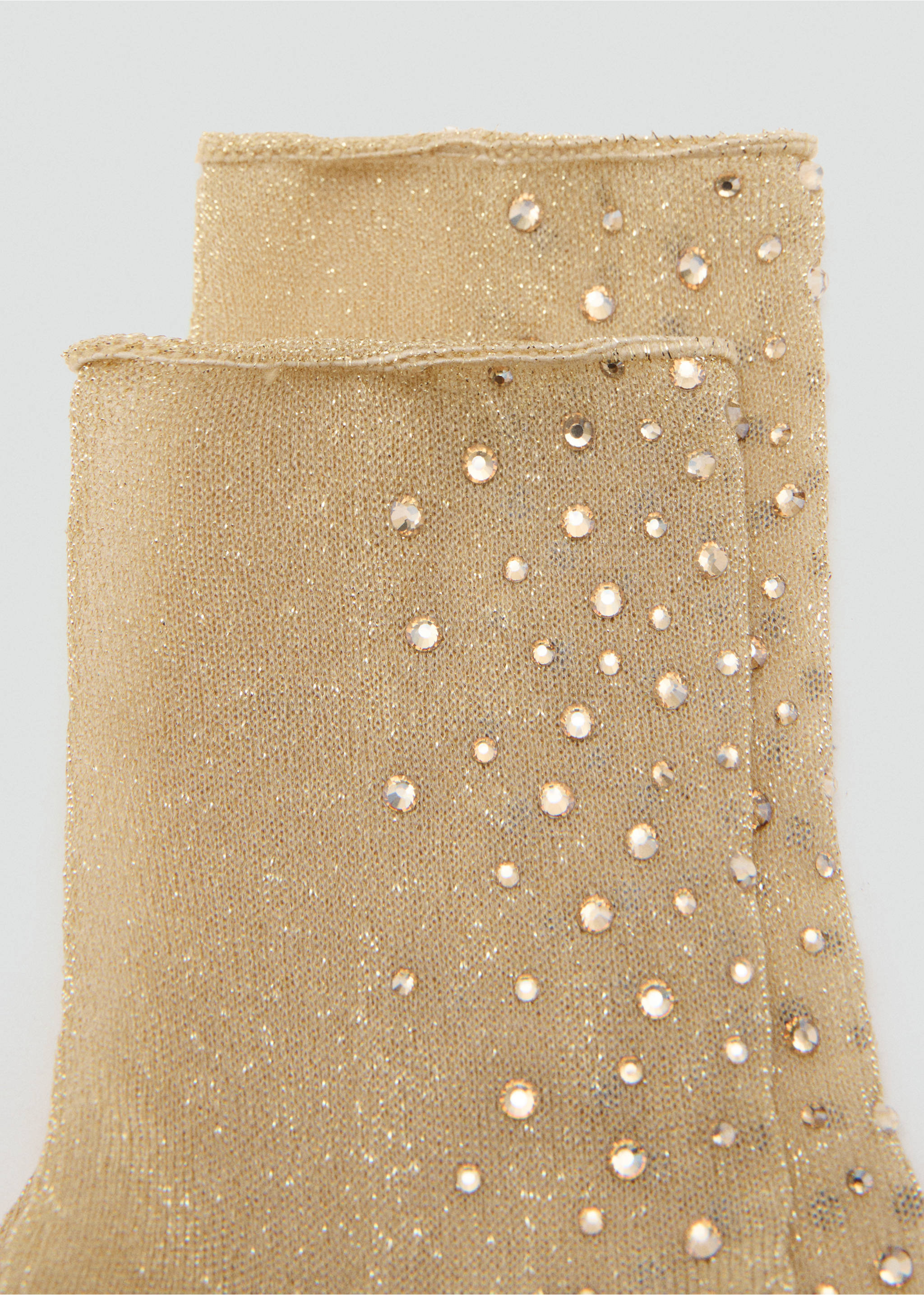 Strass-Lurex-Socken - Mittlere Ansicht, Gold. Ref: 17058289-00.