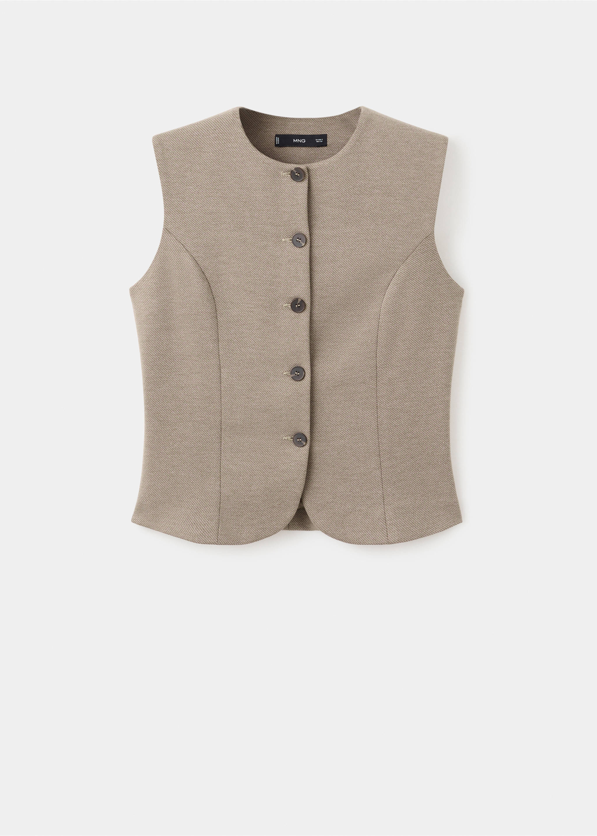 Fitted suit waistcoat - Article without model, Brown. Ref: 17058291-00.