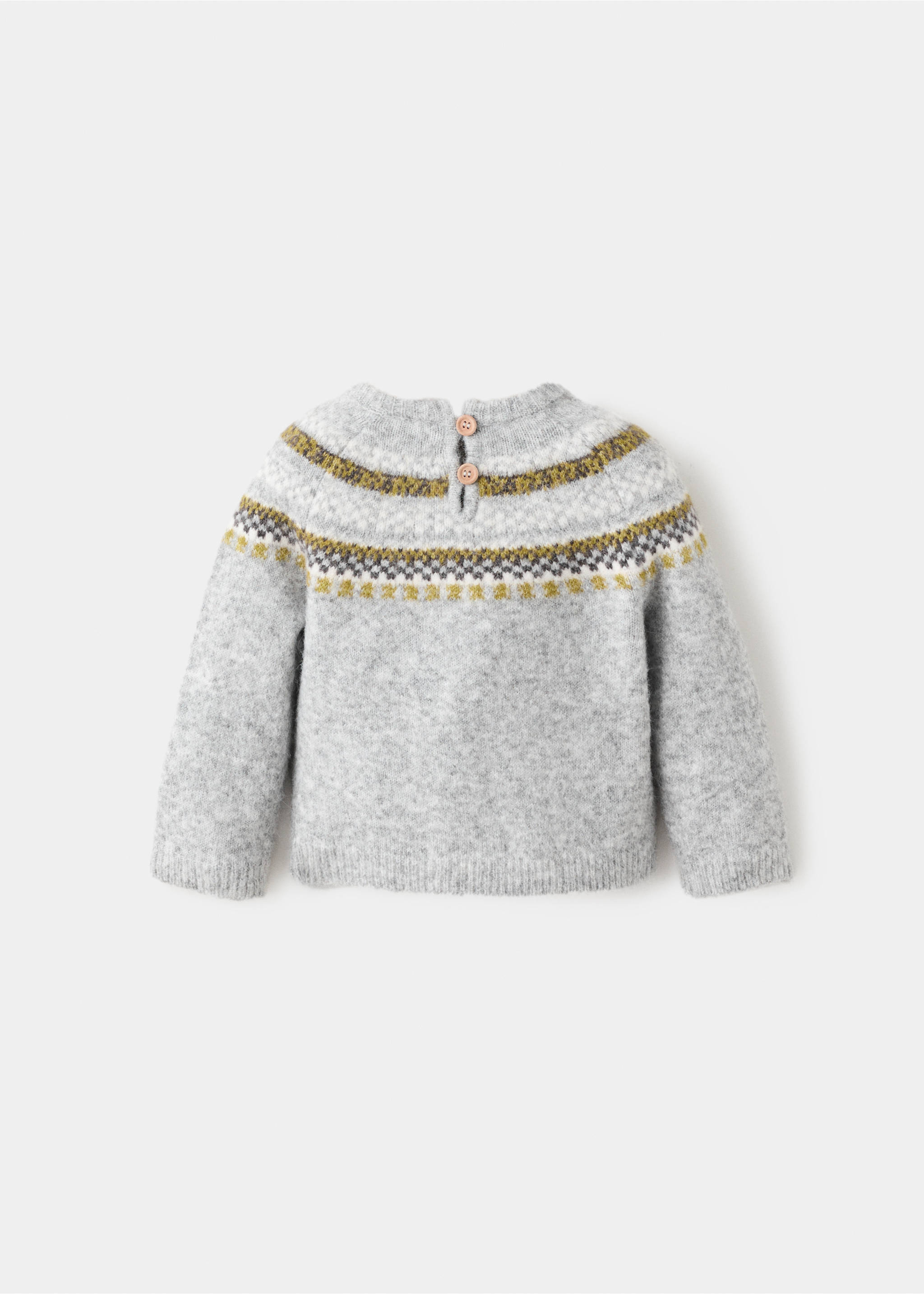 Jacquard knitted sweater - Reverse of the article, Medium Heather Grey. Ref: 17058633-00.