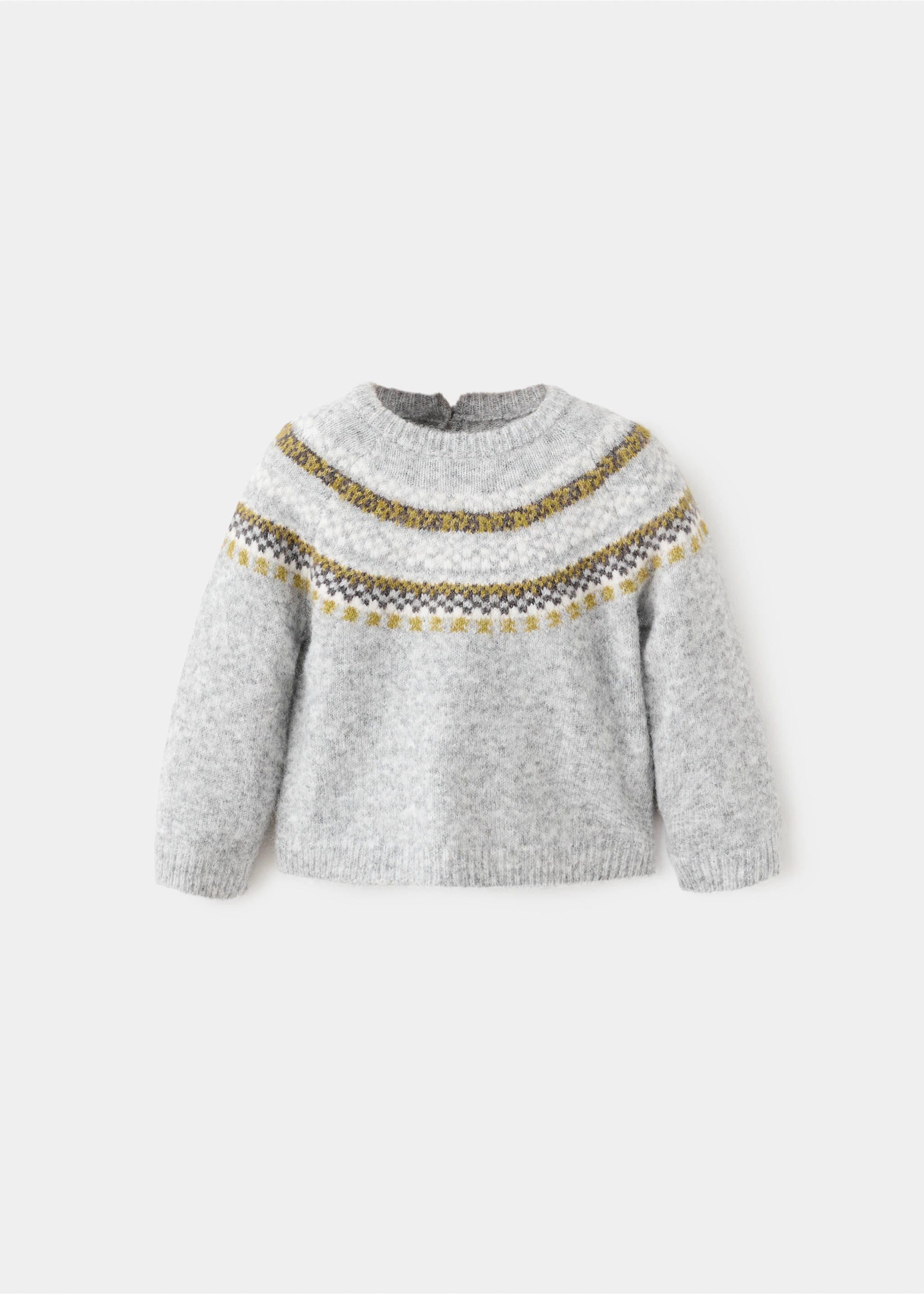 Jacquard knitted sweater - Article without model, Medium Heather Grey. Ref: 17058633-00.