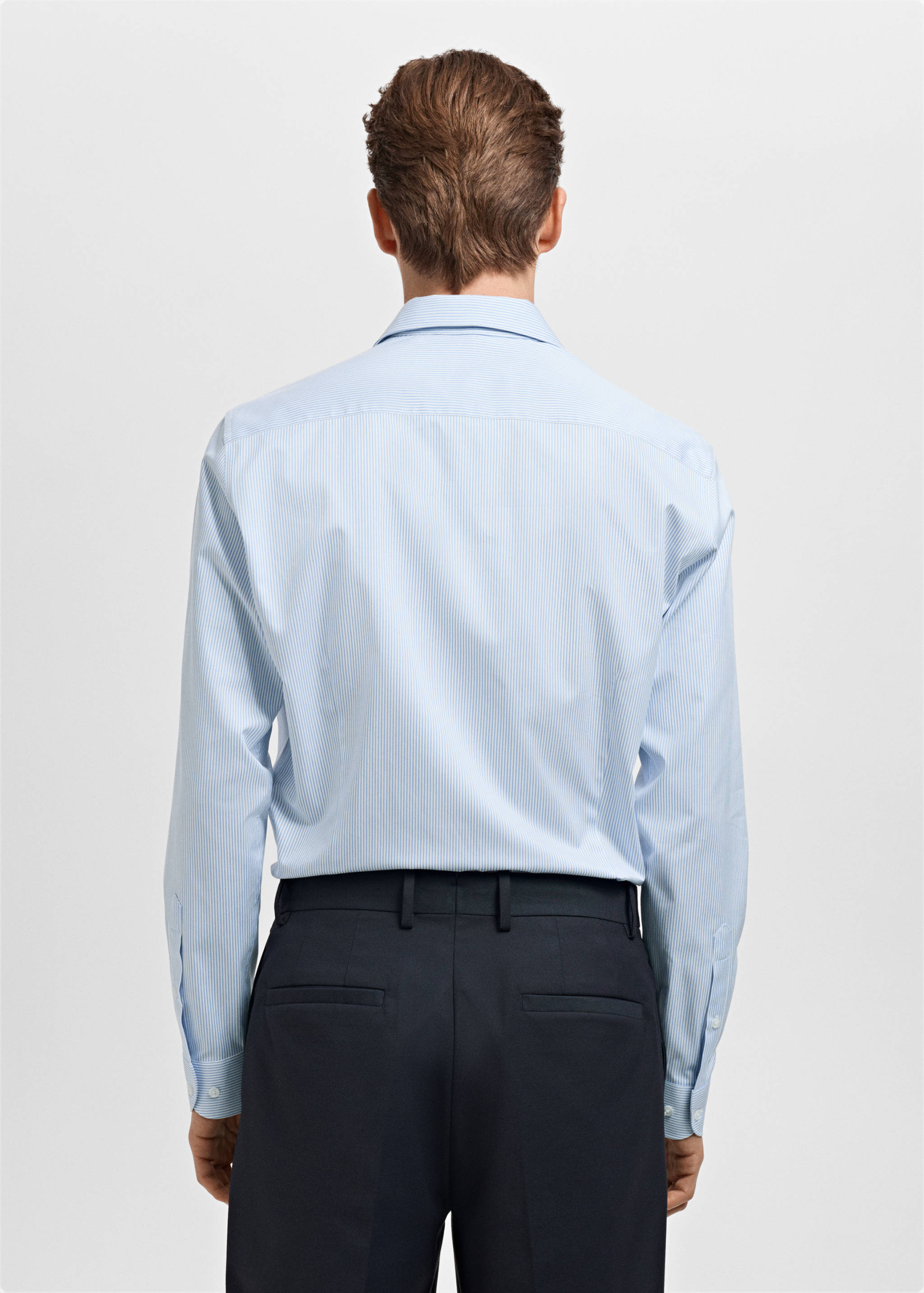 Slim-fit Giza cotton striped formal shirt - Reverse of the article