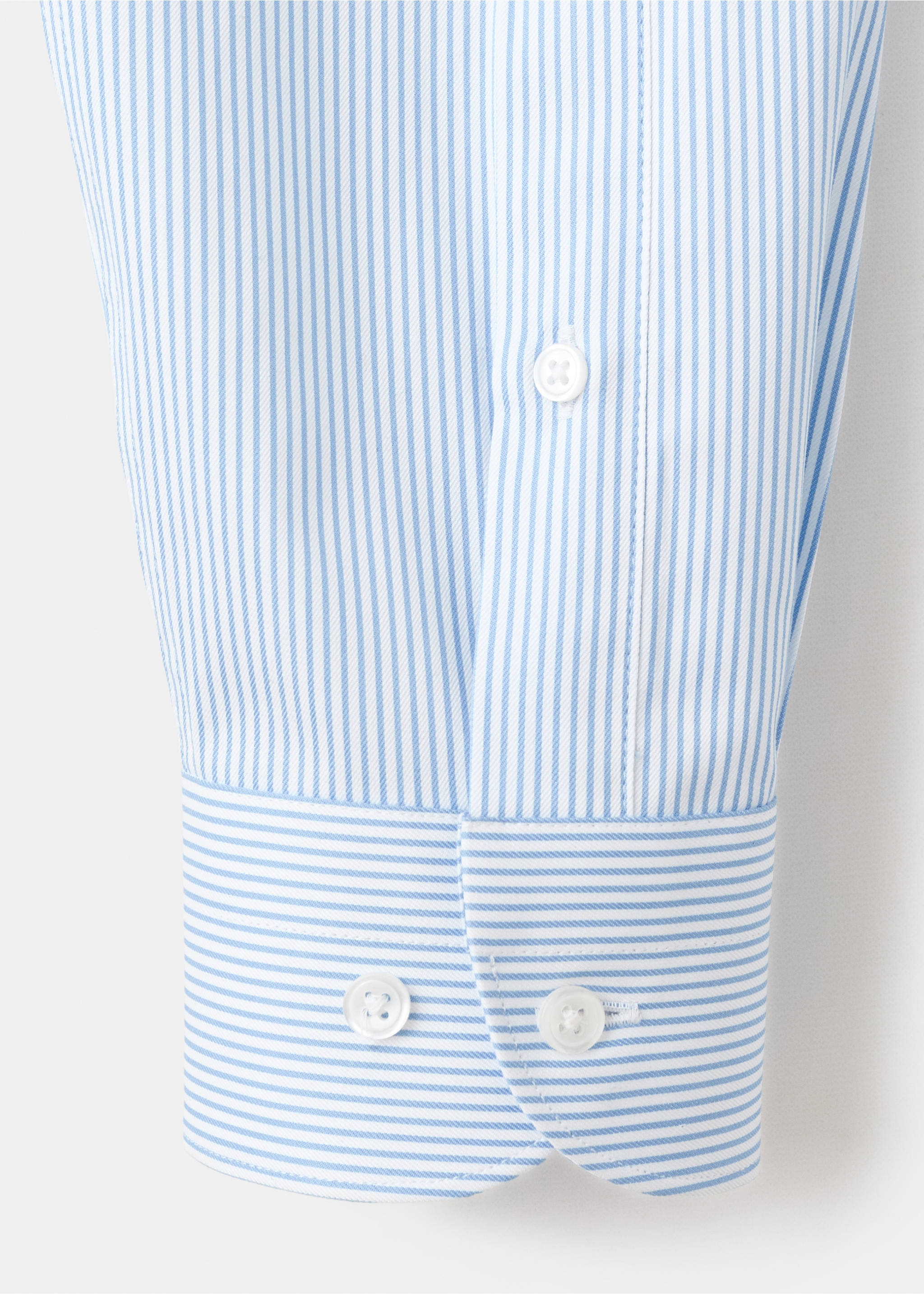 Slim-fit Giza cotton striped formal shirt - Details of the article 0, Sky Blue. Ref: 17058641-00.