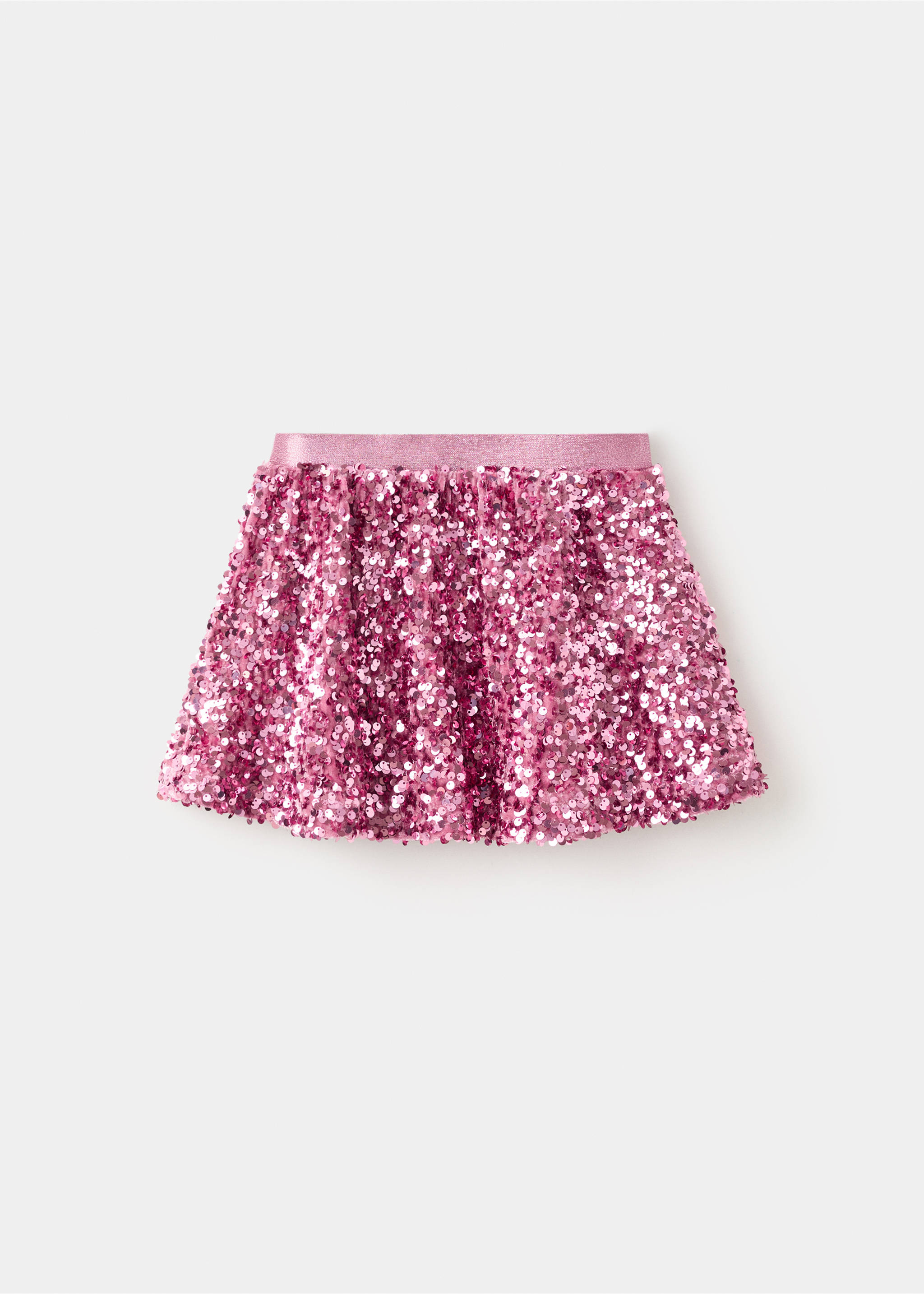 Jupe à paillettes courte - Article sans modèle, Rose. Ref: 17059096-00.