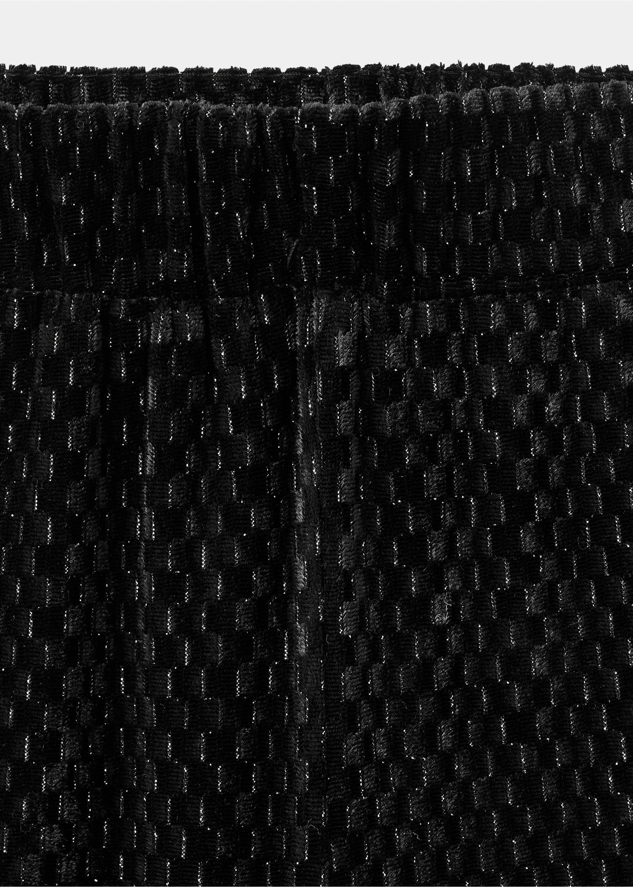 Lurex velvet trousers - Details of the article 8, Black. Ref: 17059097-00.