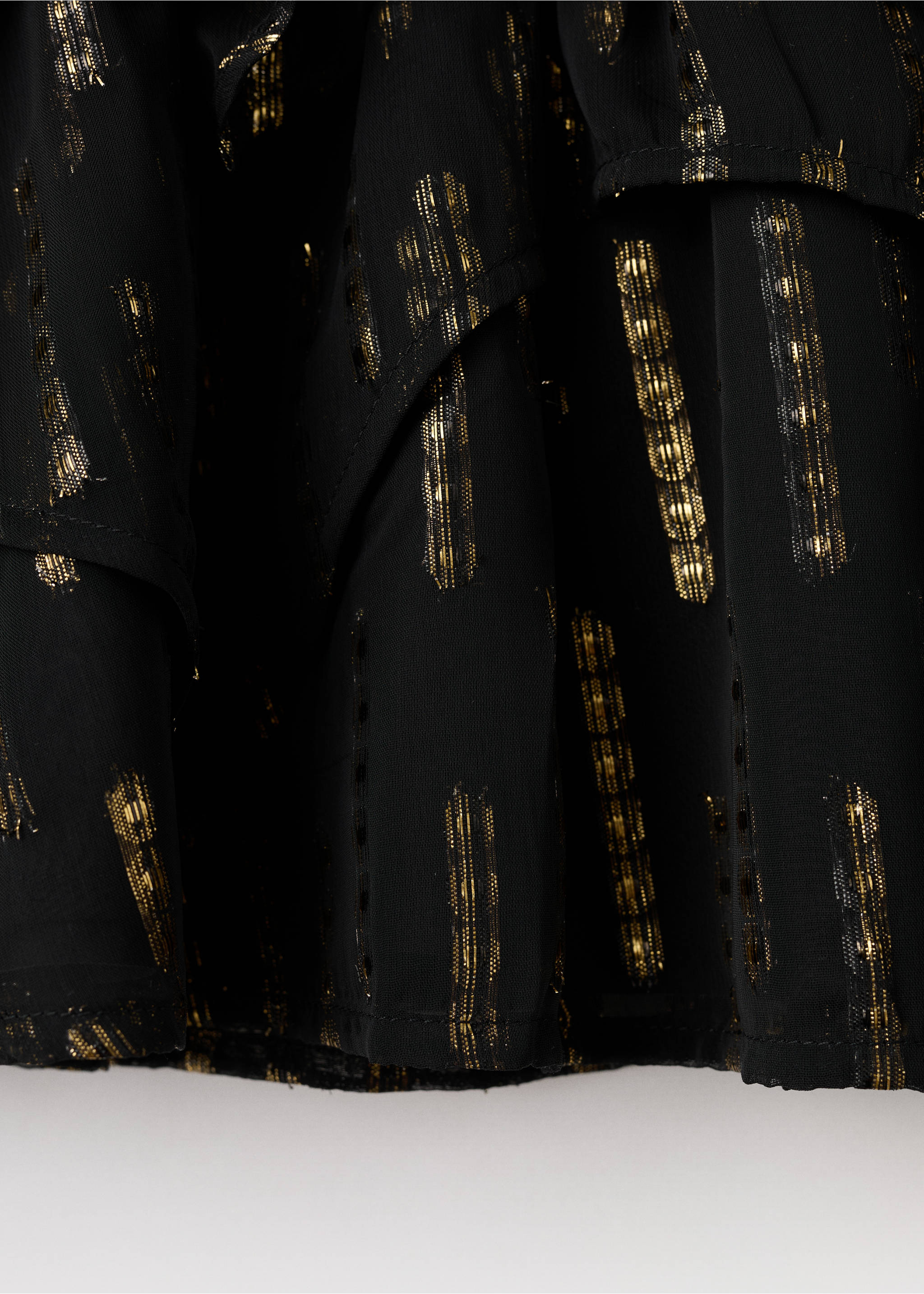 Ruffled lurex skirt - Details of the article 0, Black. Ref: 17059100-00.