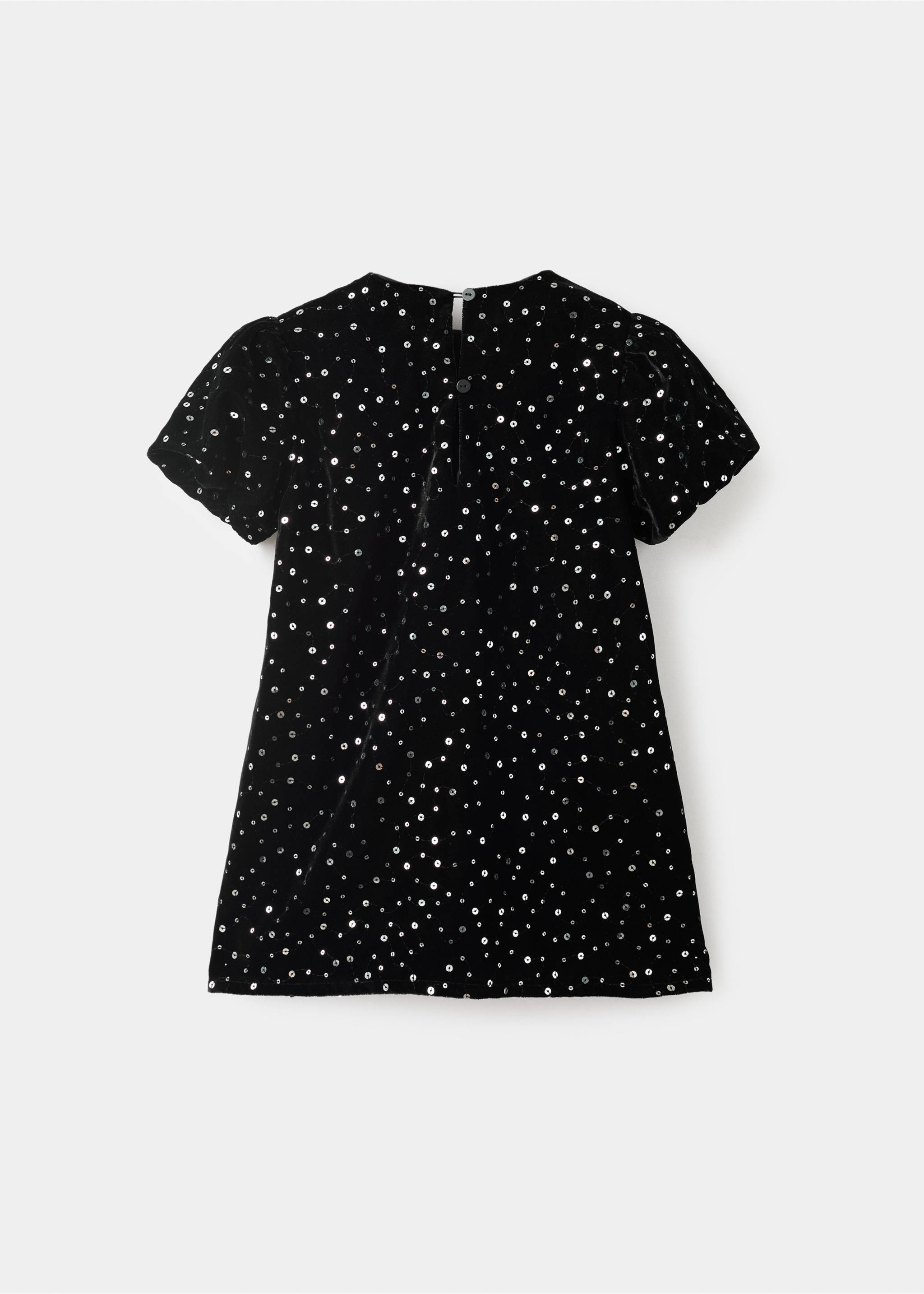Short dress with sequins - Reverse of the article, Black. Ref: 17059101-00.