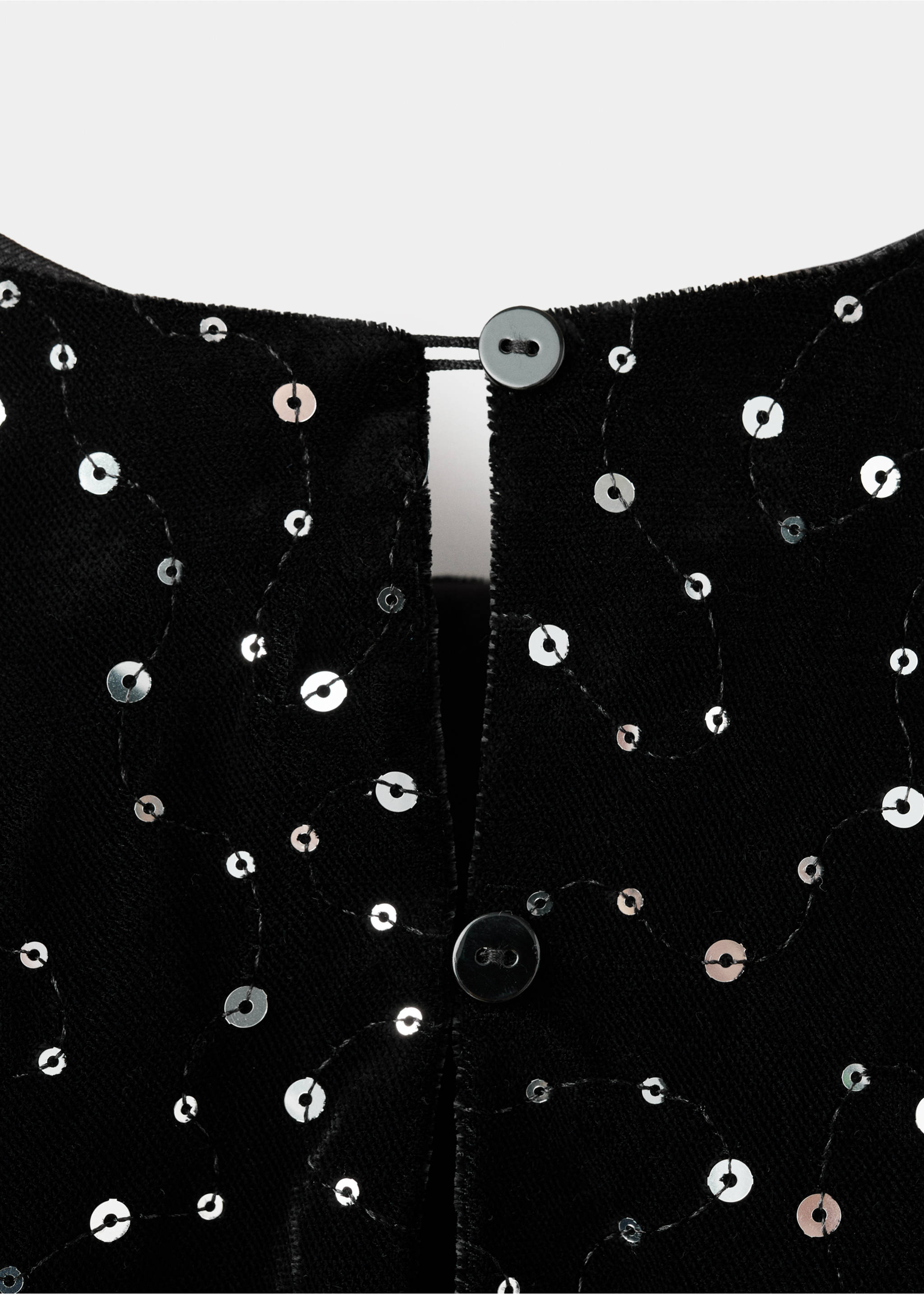 Short dress with sequins - Details of the article 0, Black. Ref: 17059101-00.