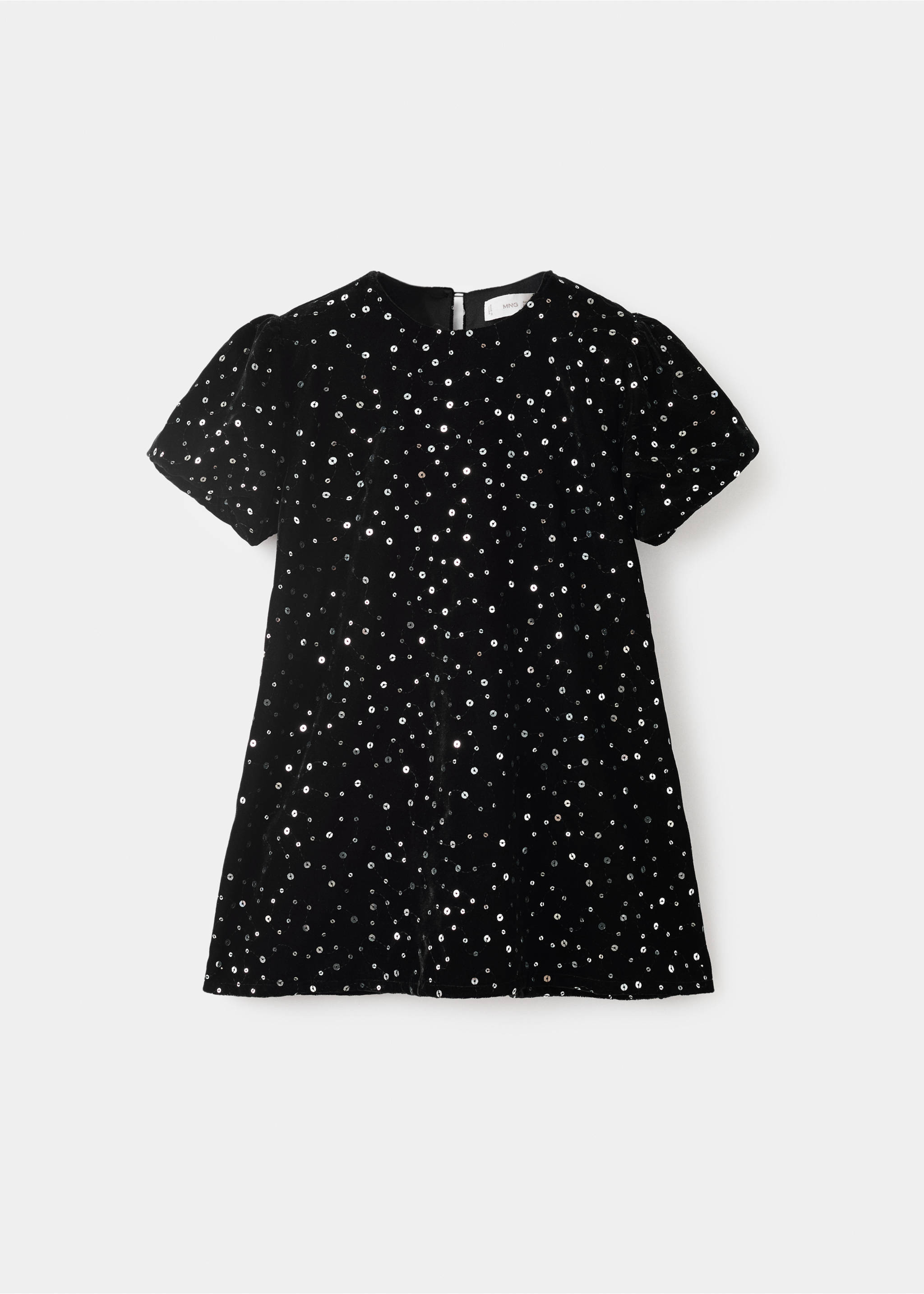Short dress with sequins - Article without model, Black. Ref: 17059101-00.