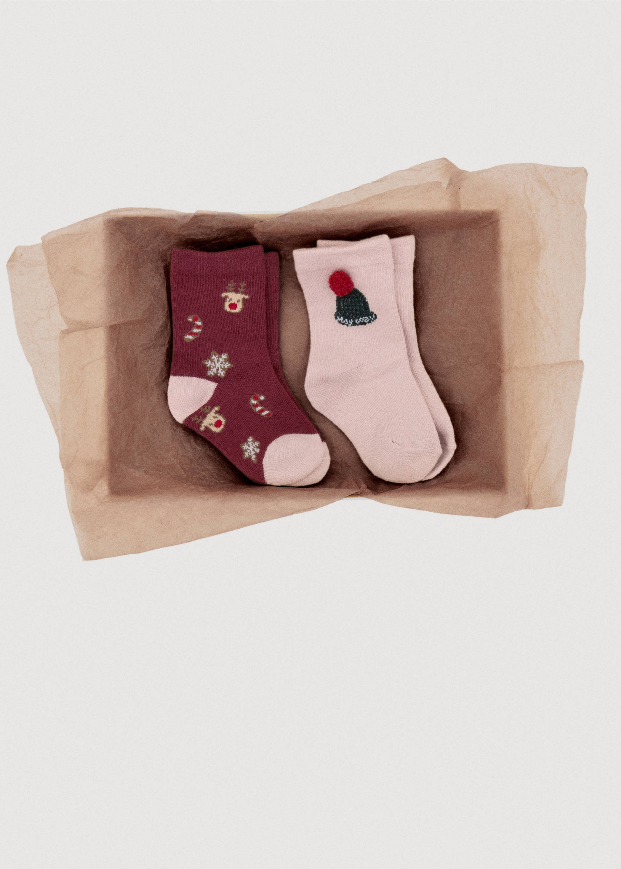 2 pack Christmas printed socks - Details of the article 6, Pink. Ref: 17059103-00.