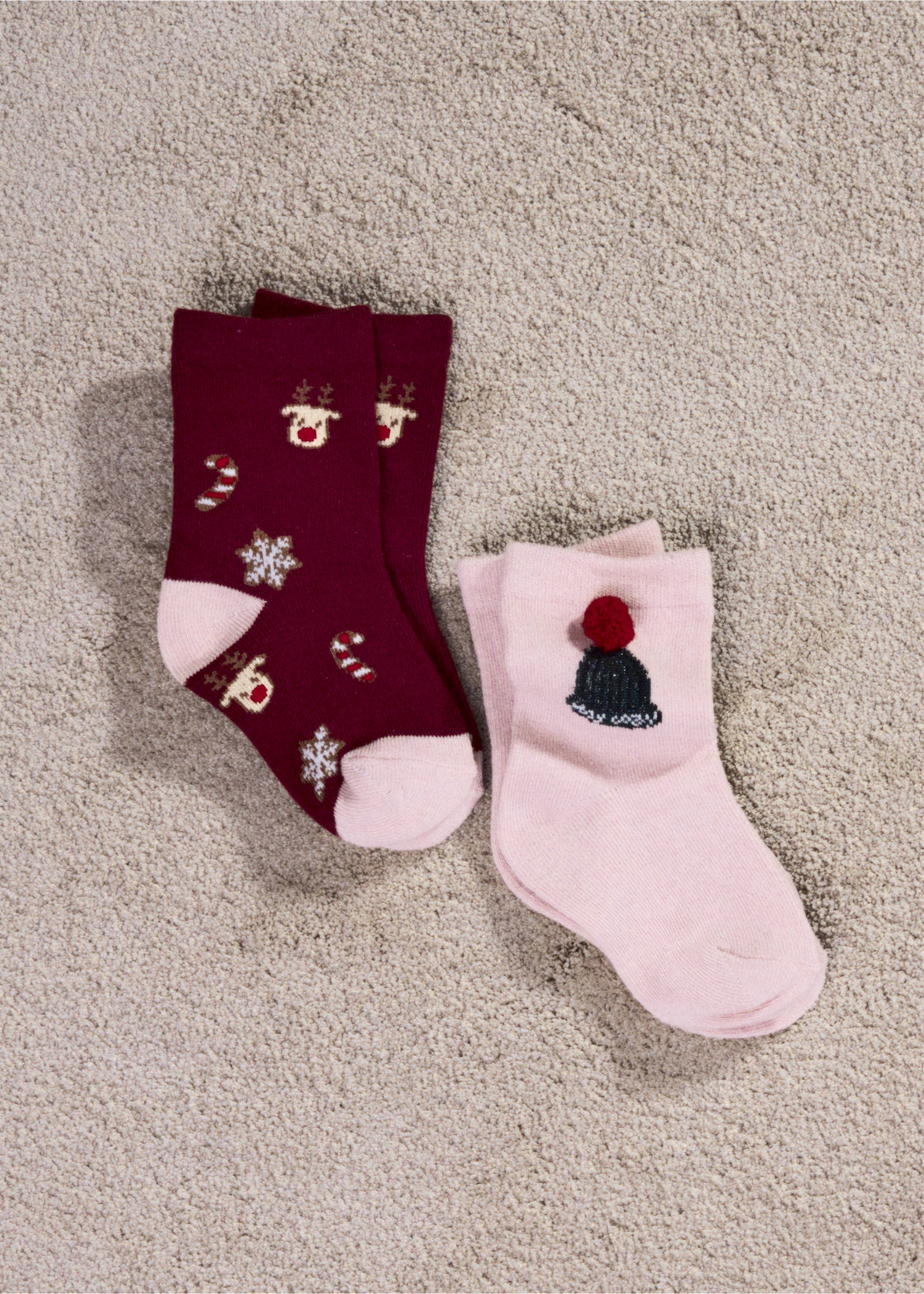2 pack Christmas printed socks - Details of the article 7, Pink. Ref: 17059103-00.