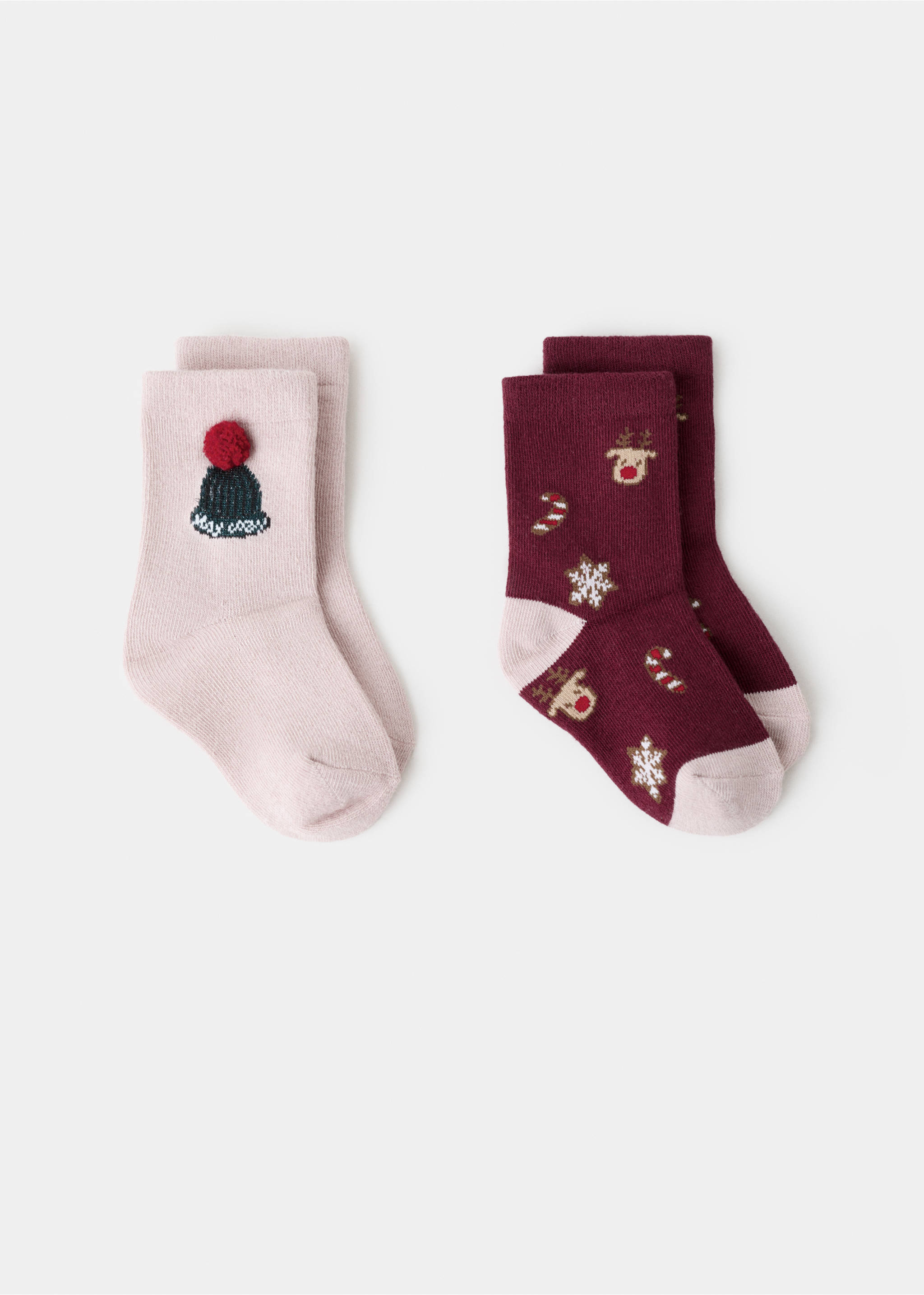 2 pack Christmas printed socks - Article without model, Pink. Ref: 17059103-00.