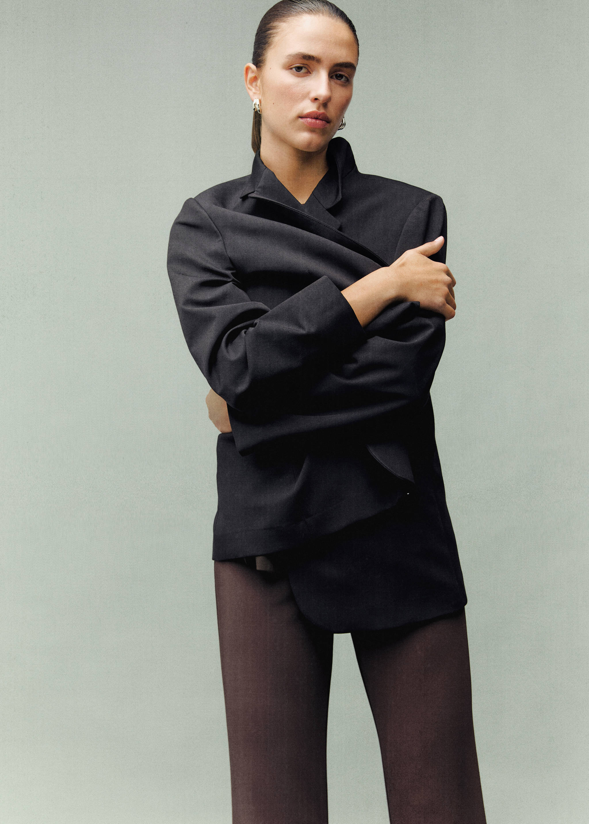 Pantalon en maille fine à taille élastique - Détail de l'article 1