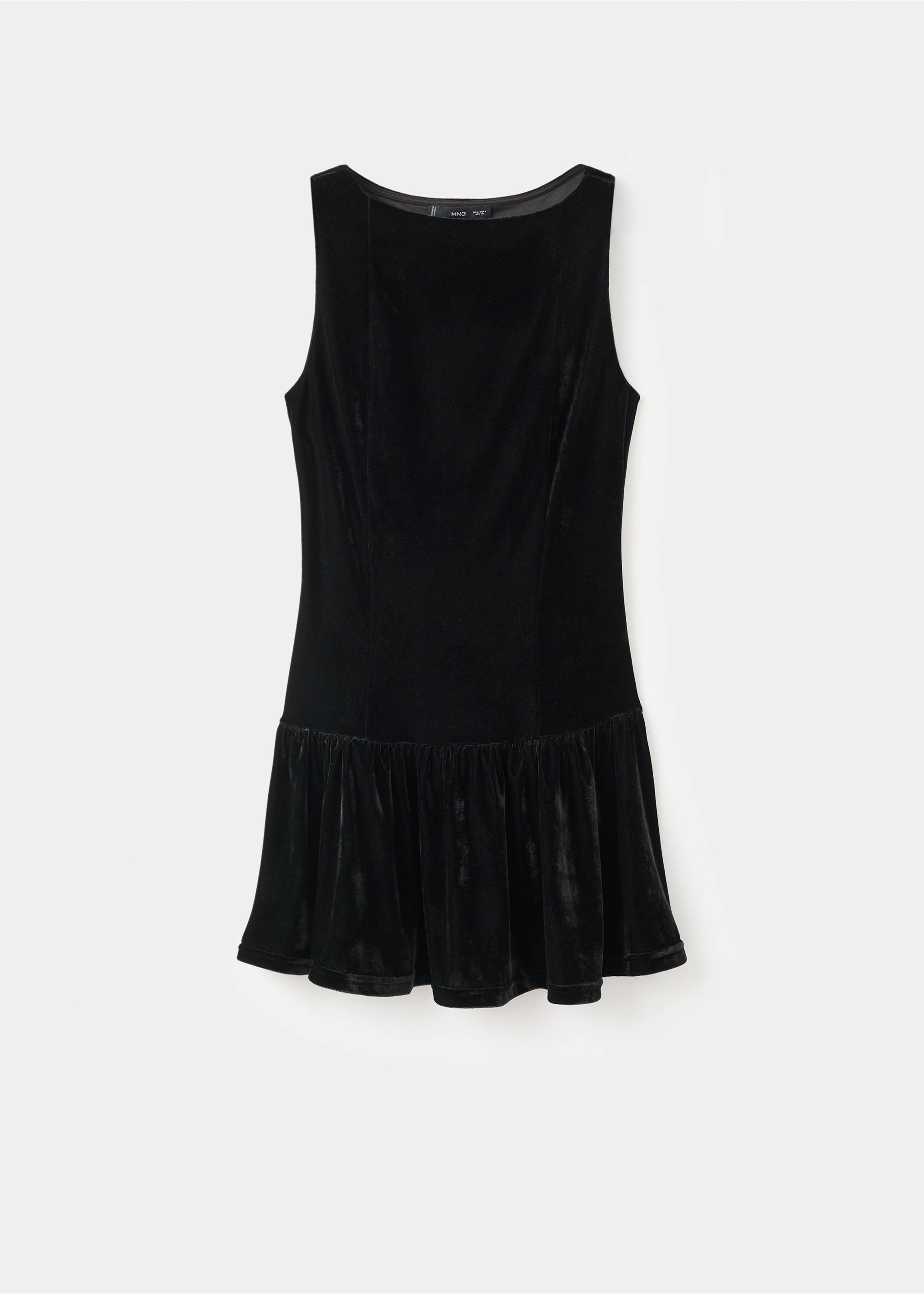 Tailliertes Samtkleid - Artikel ohne Model, Schwarz. Ref: 17059110-00.