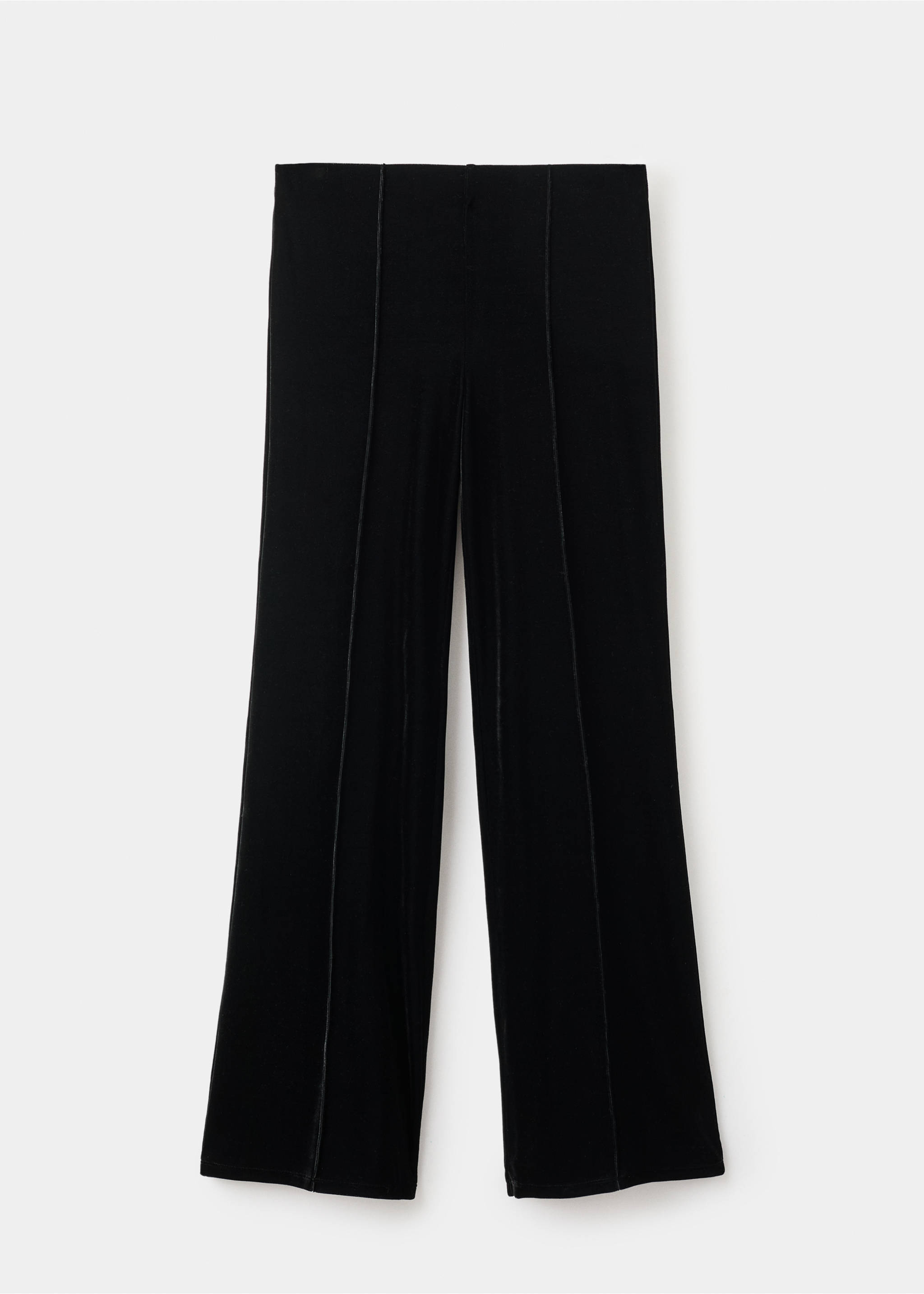 Fluwelen broek met stiksels - Artikel zonder model, Zwart. Ref: 17059113-00.