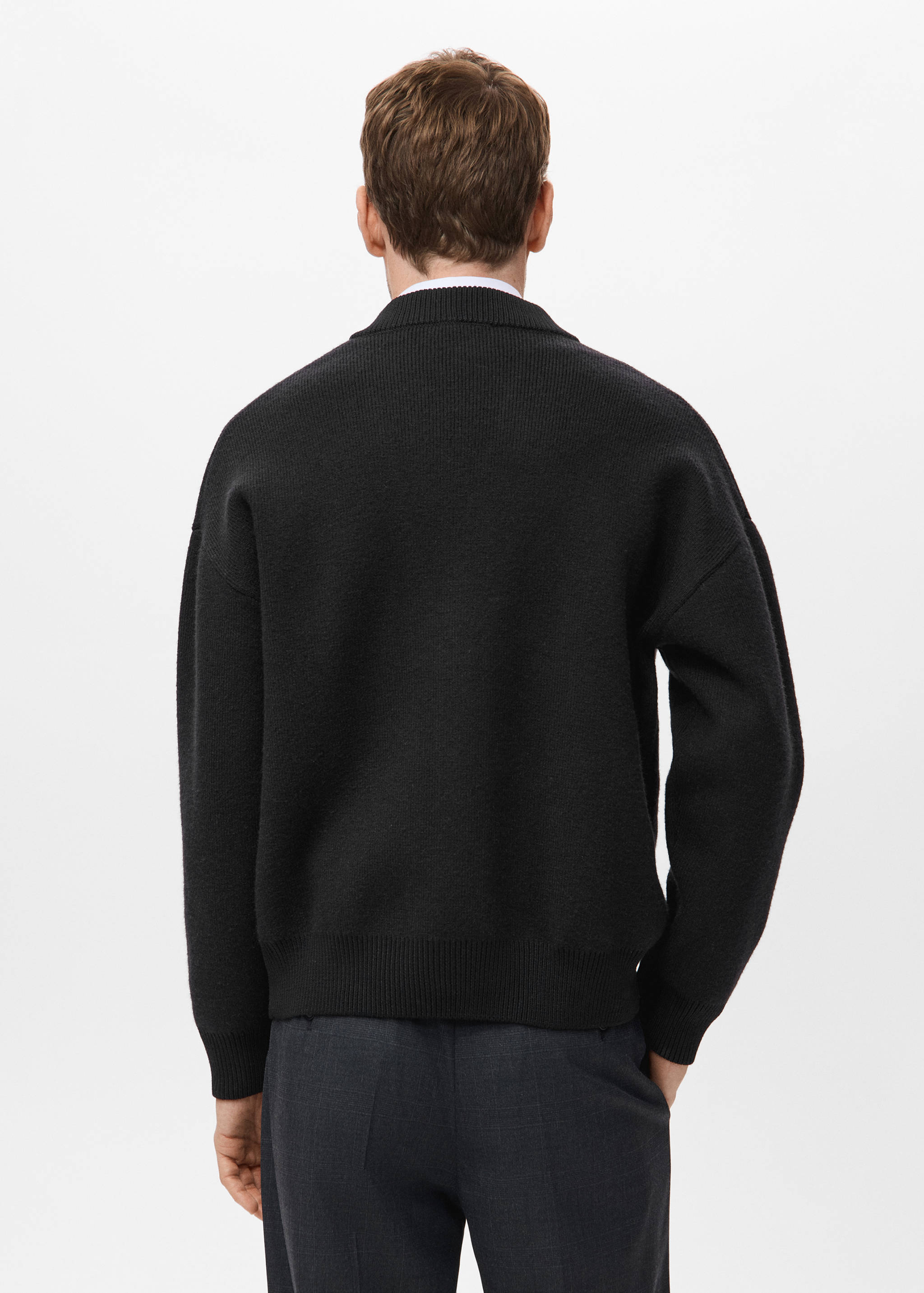 Gebreid relaxed-fit vest - Achterkant van het artikel
