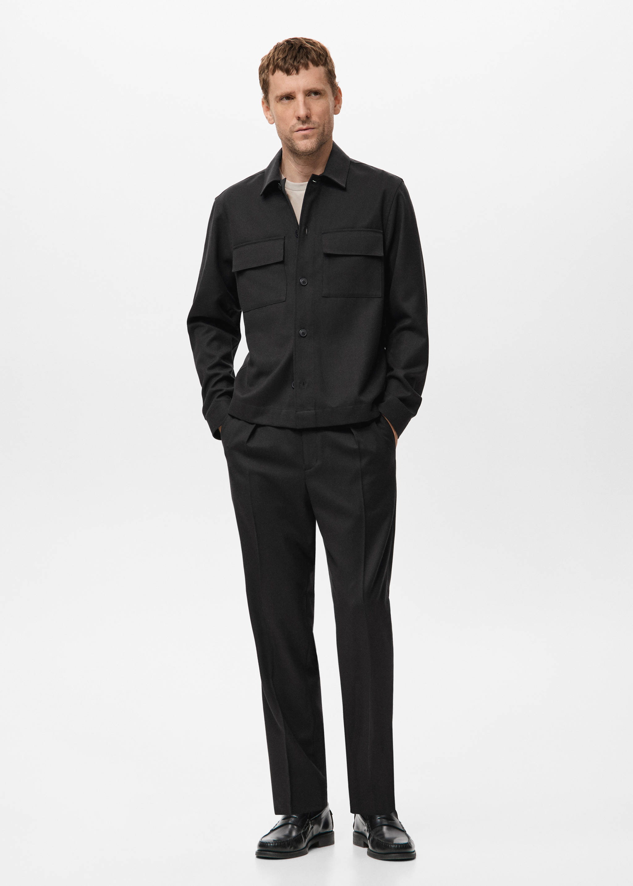 Flannel overshirt with pockets - General plane