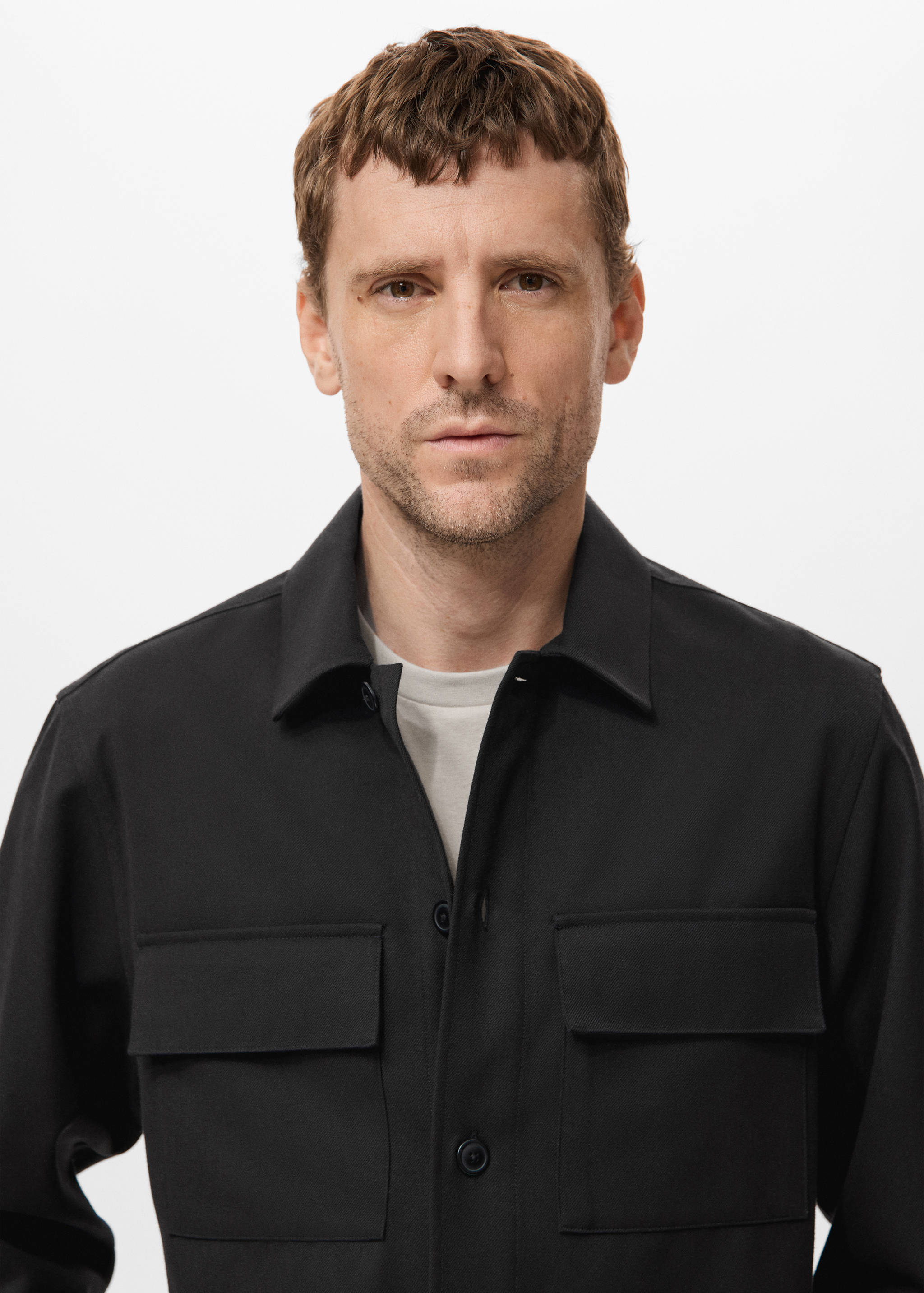 Flannel overshirt with pockets - Details of the article 1