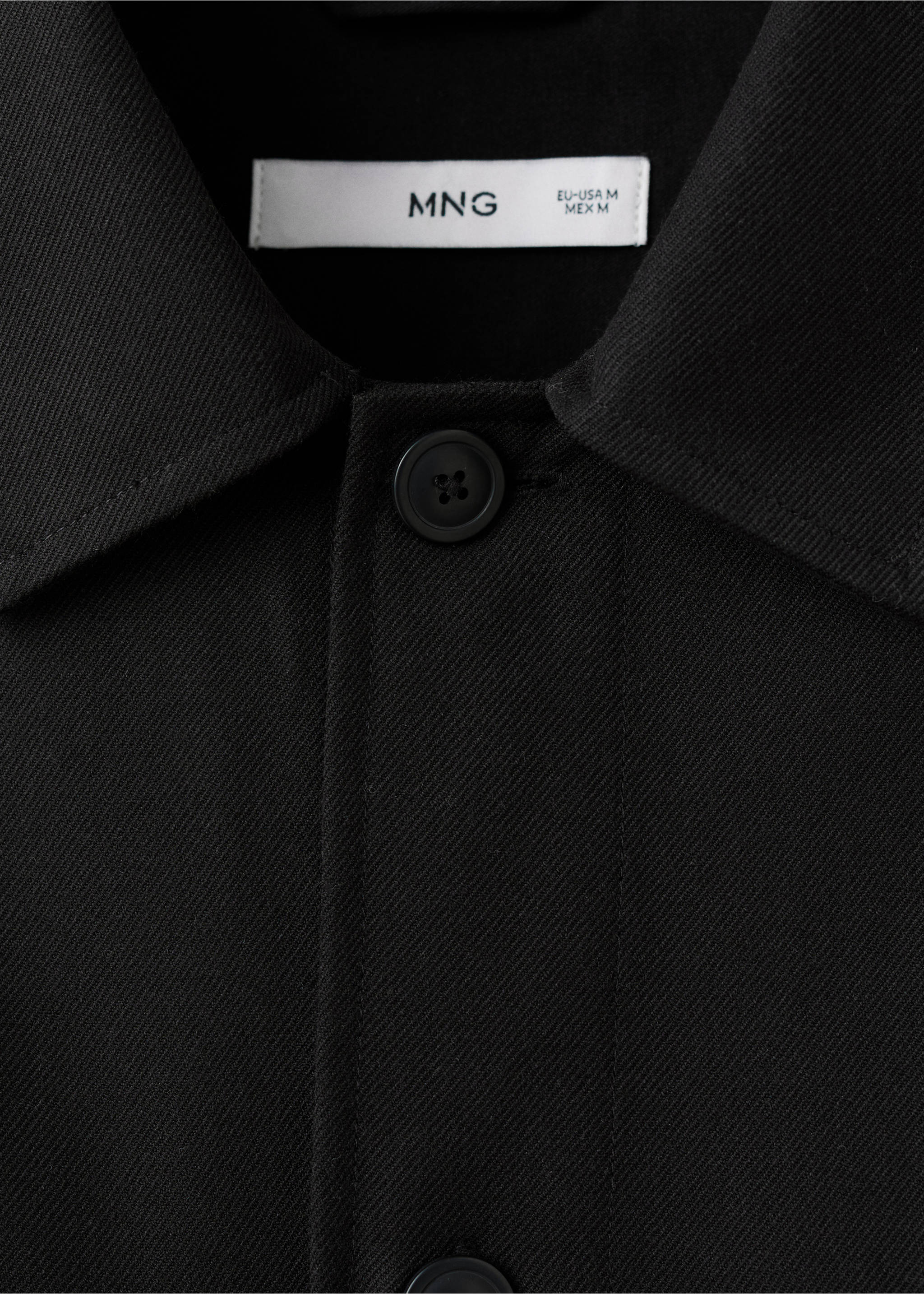 Flannel overshirt with pockets - Details of the article 8, Black. Ref: 17059208-00.