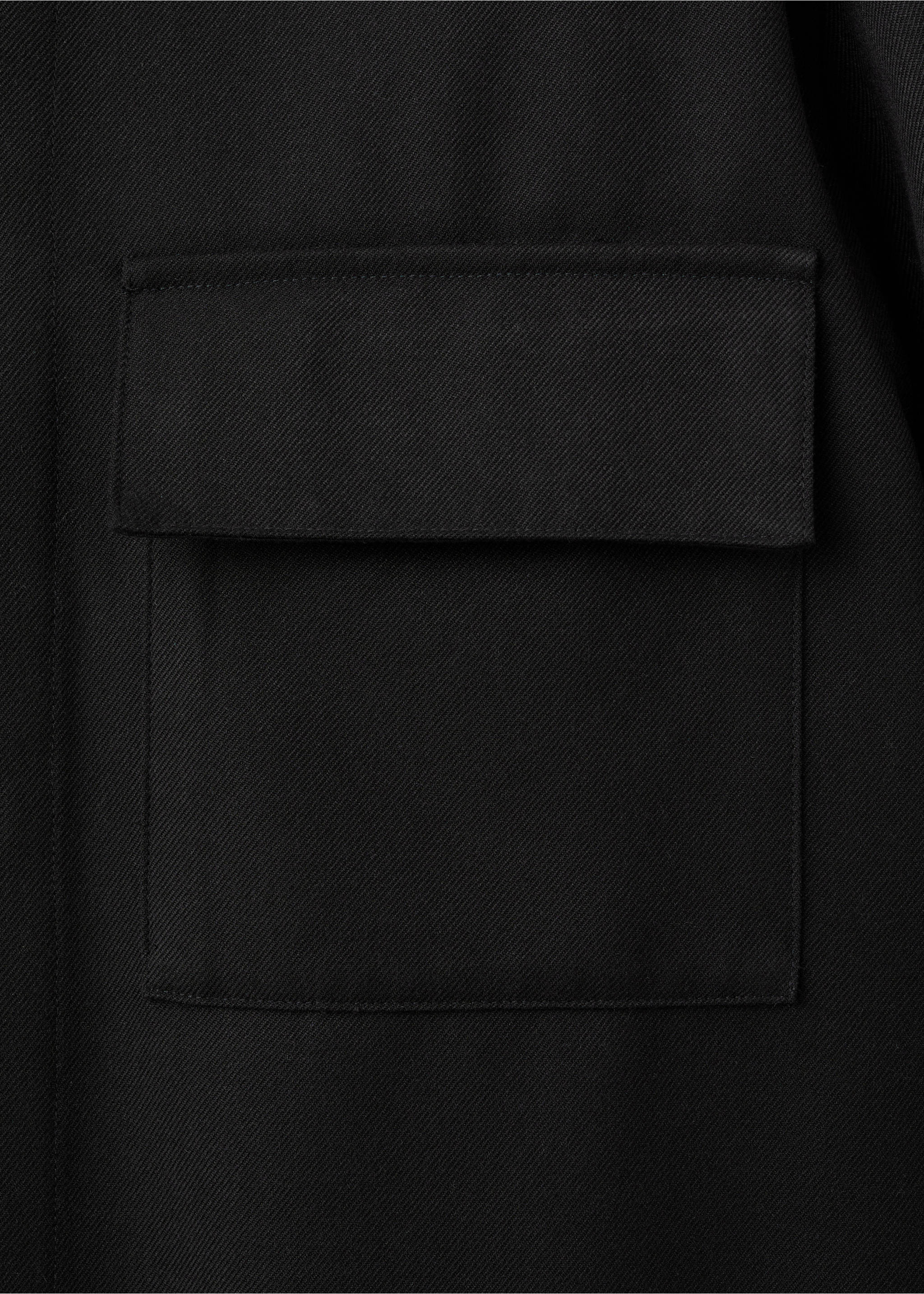 Flannel overshirt with pockets - Details of the article 0, Black. Ref: 17059208-00.