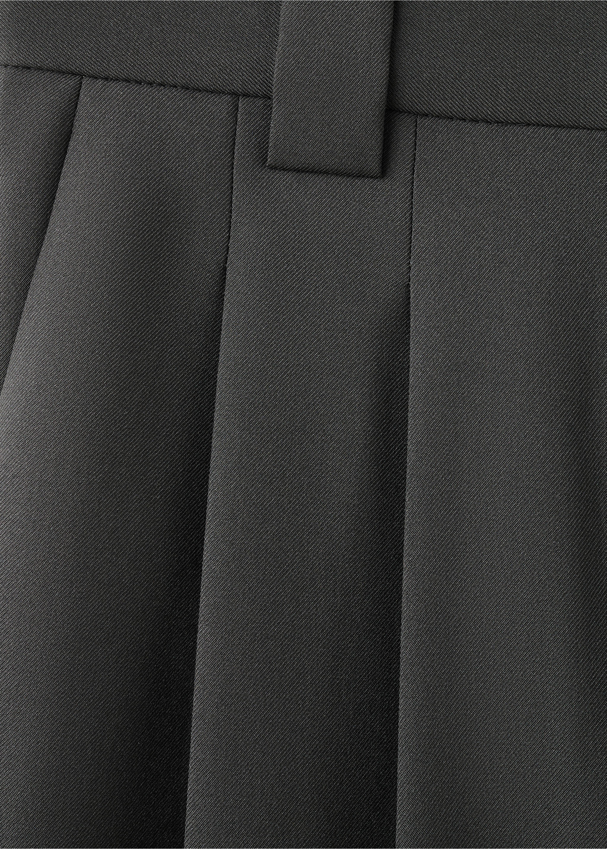 Wide leg pleated suit trousers - Details of the article 0, Black. Ref: 17059213-00.