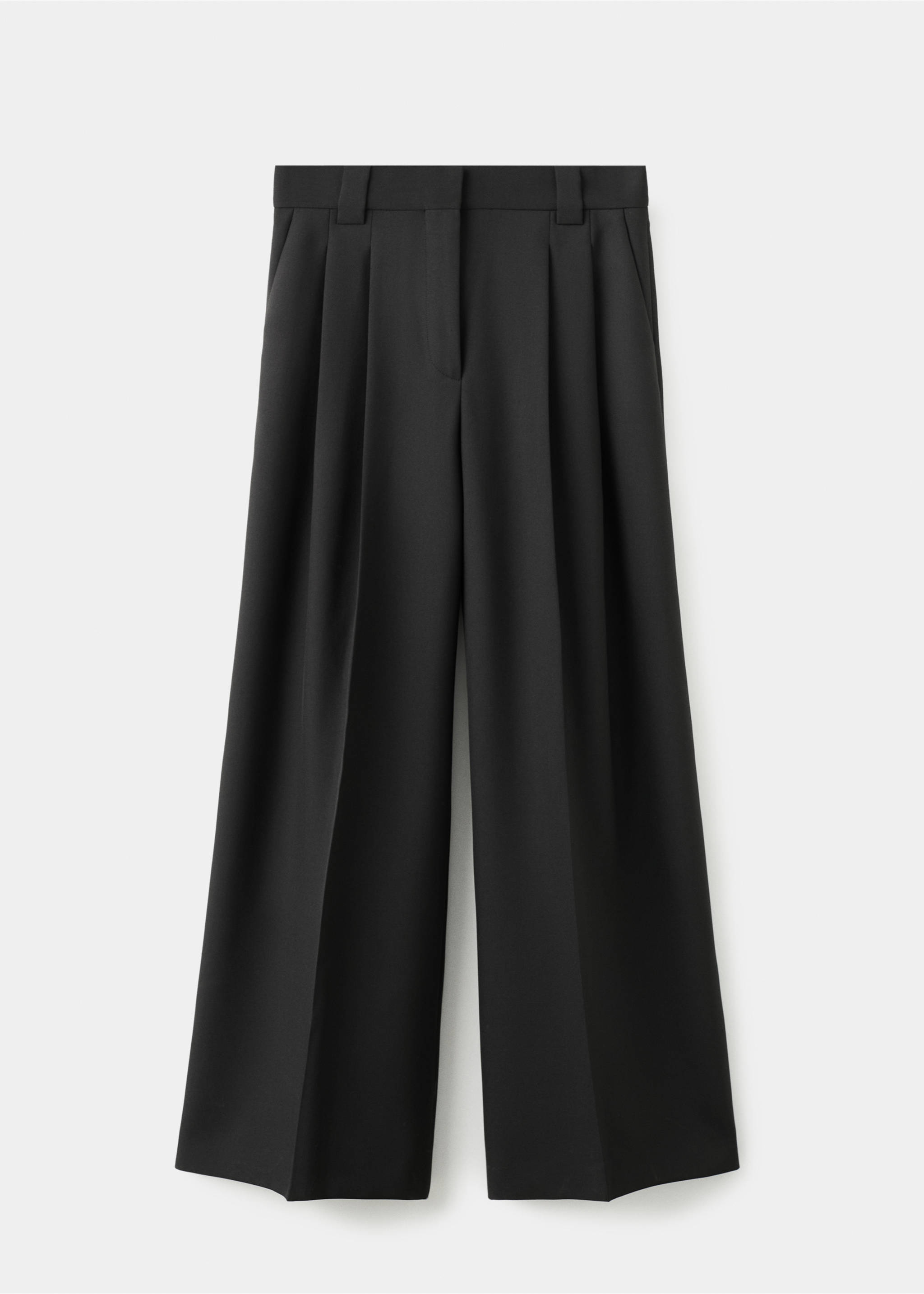 Wide leg pleated suit trousers - Article without model, Black. Ref: 17059213-00.