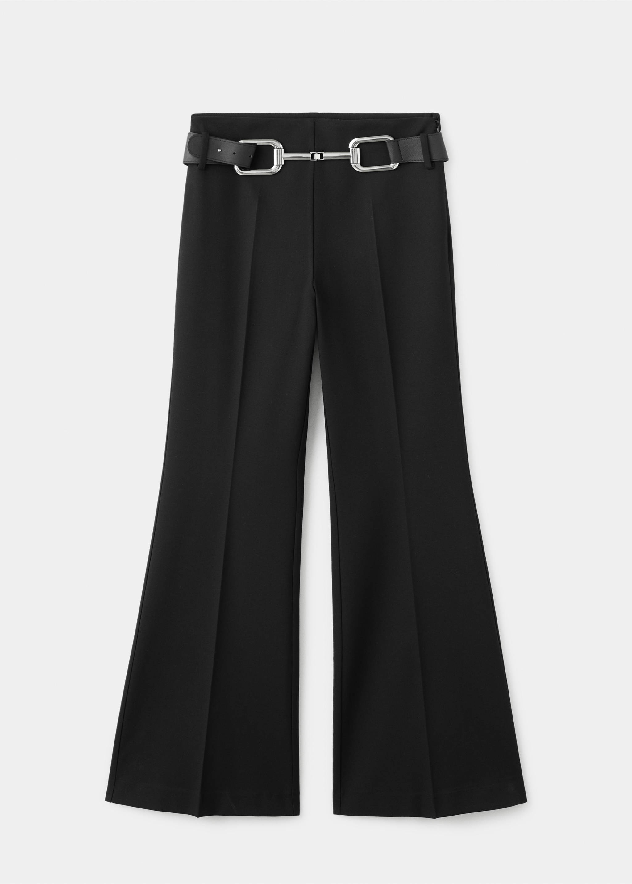 Flared trousers with belt - Article without model, Black. Ref: 17059605-00.