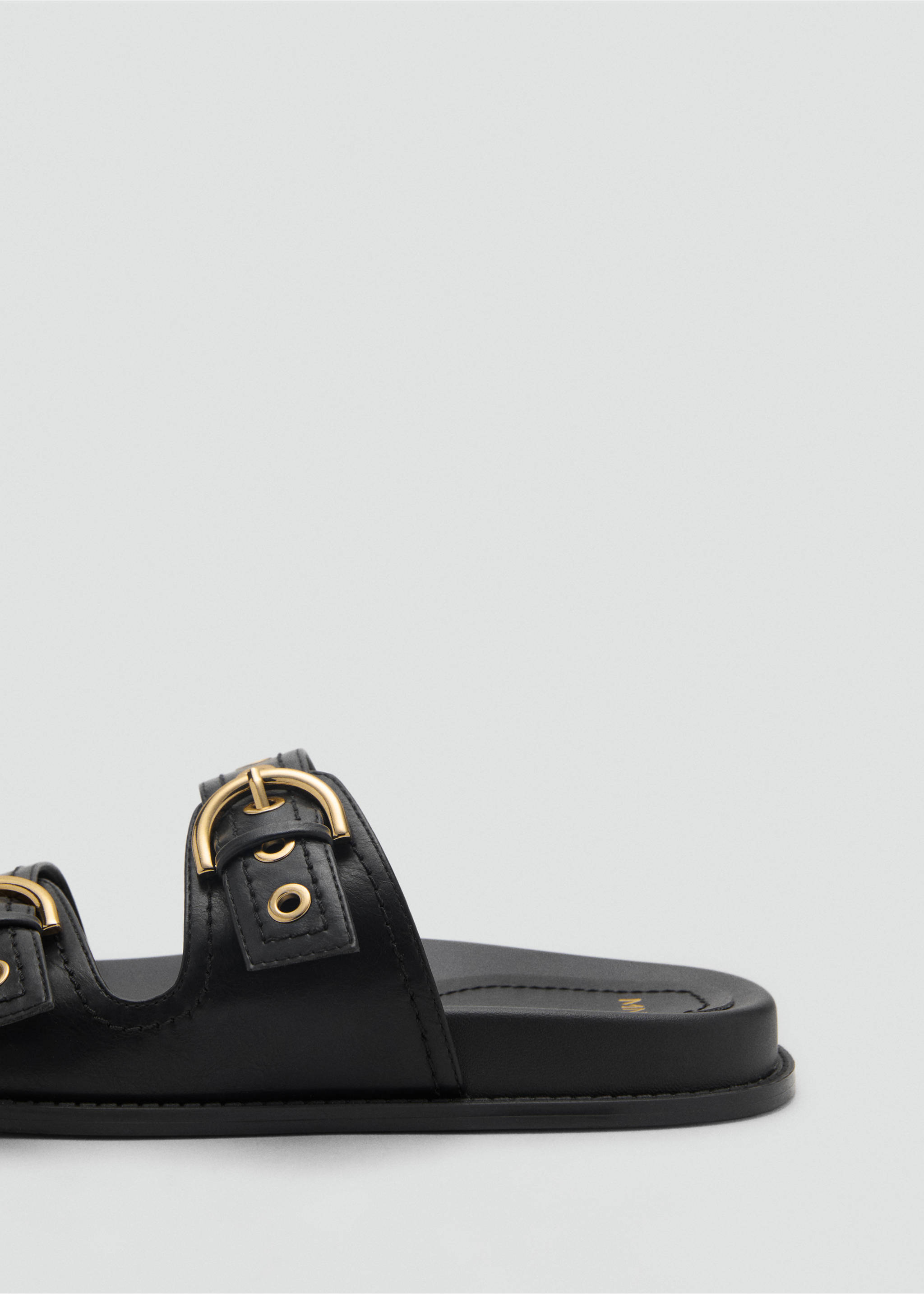 Strap sandals with buckle - Details of the article 1, Black. Ref: 17061120-00.
