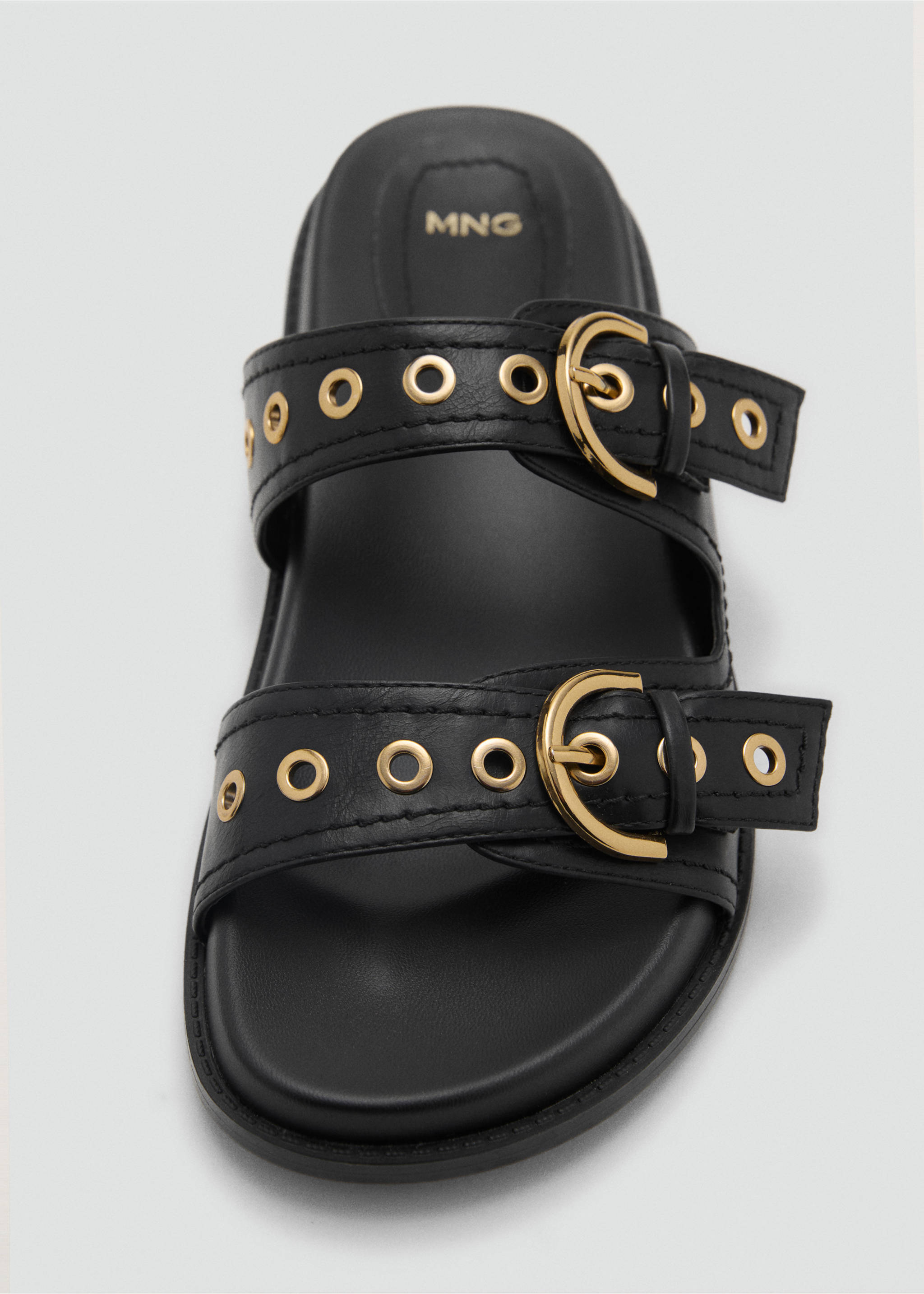 Strap sandals with buckle - Details of the article 3, Black. Ref: 17061120-00.