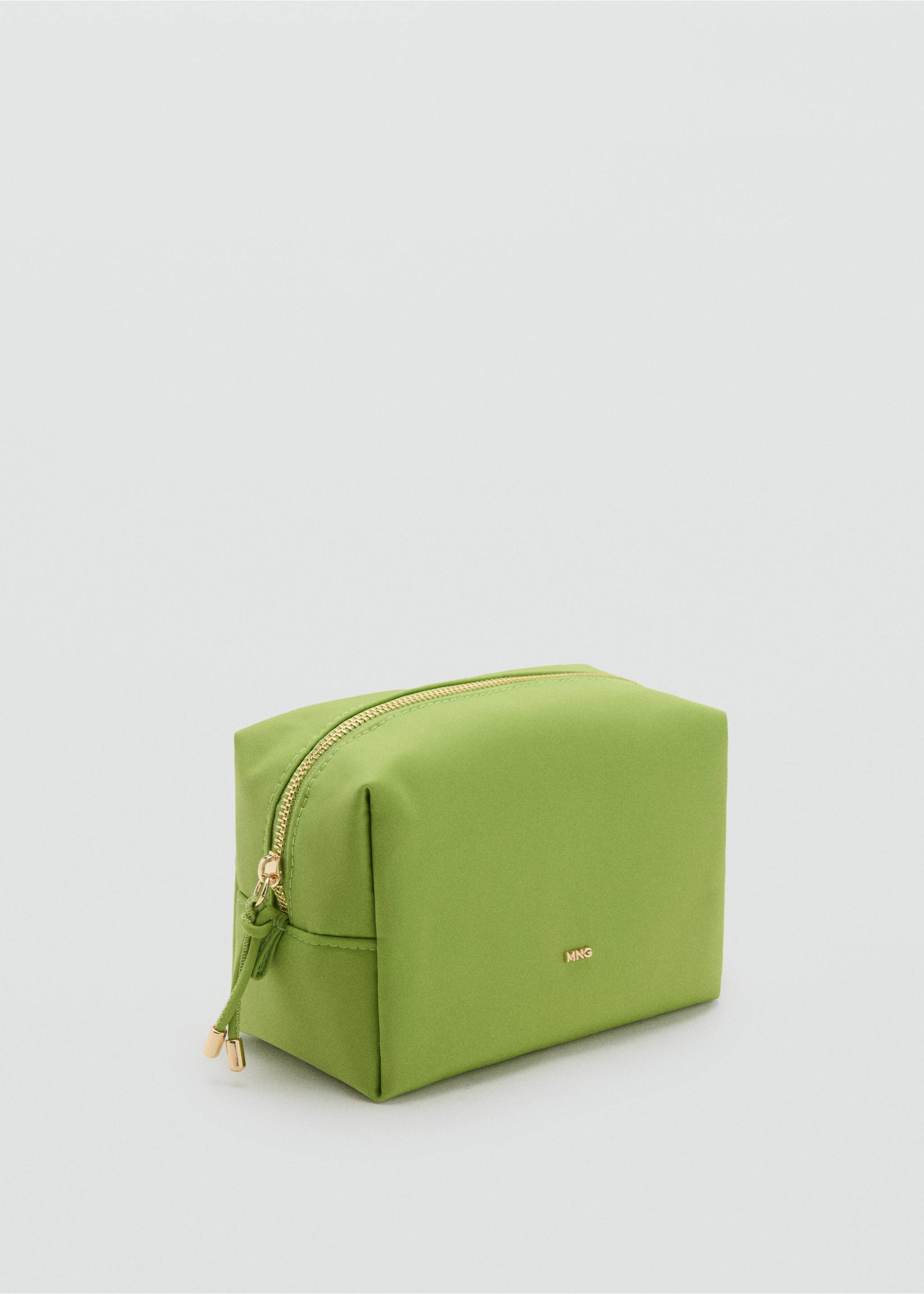 Zipped nylon cosmetics bag - Medium plane, Lime. Ref: 17061121-00.
