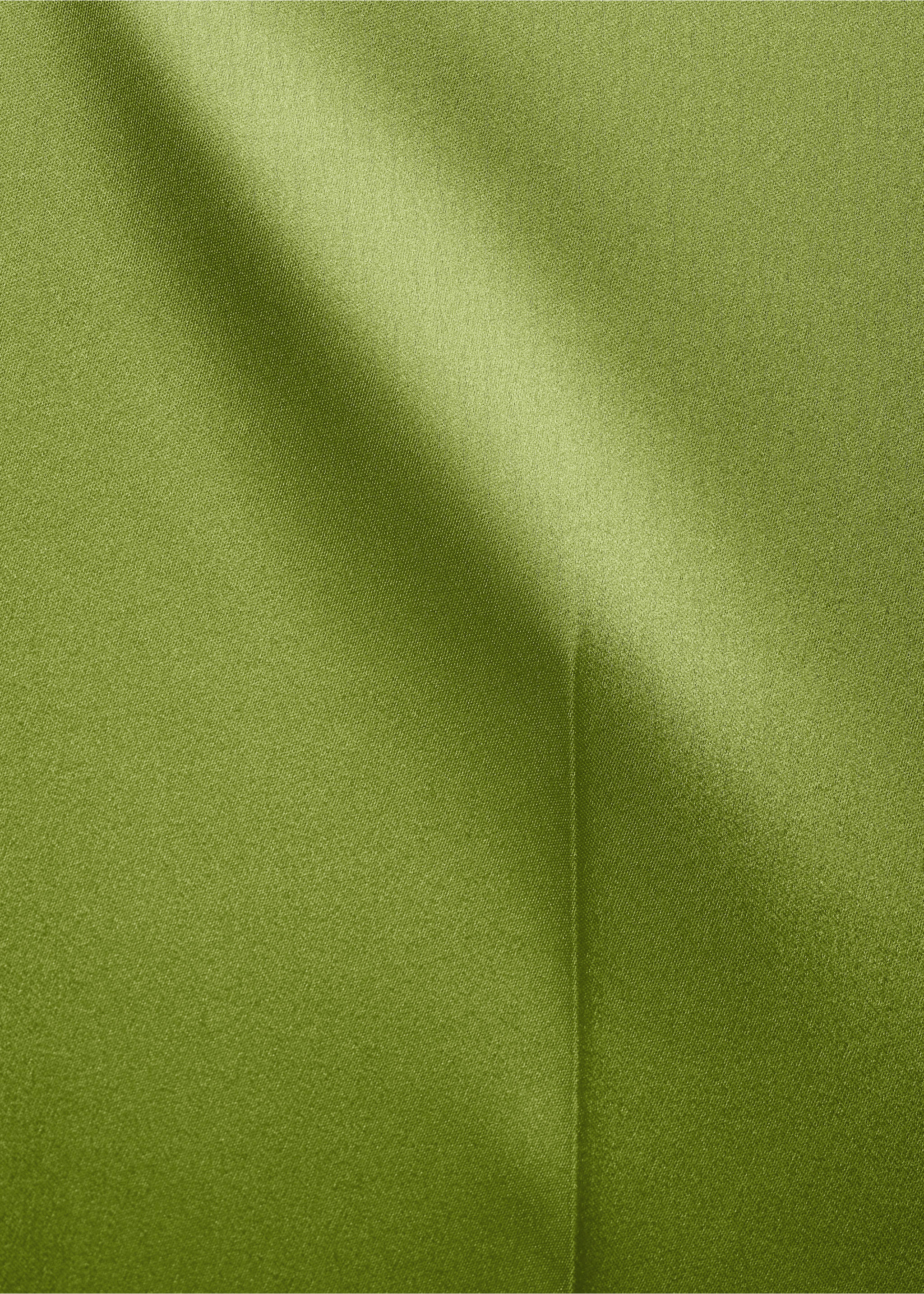 Satin straight-fit trousers - Details of the article 8, Green. Ref: 17061125-00.