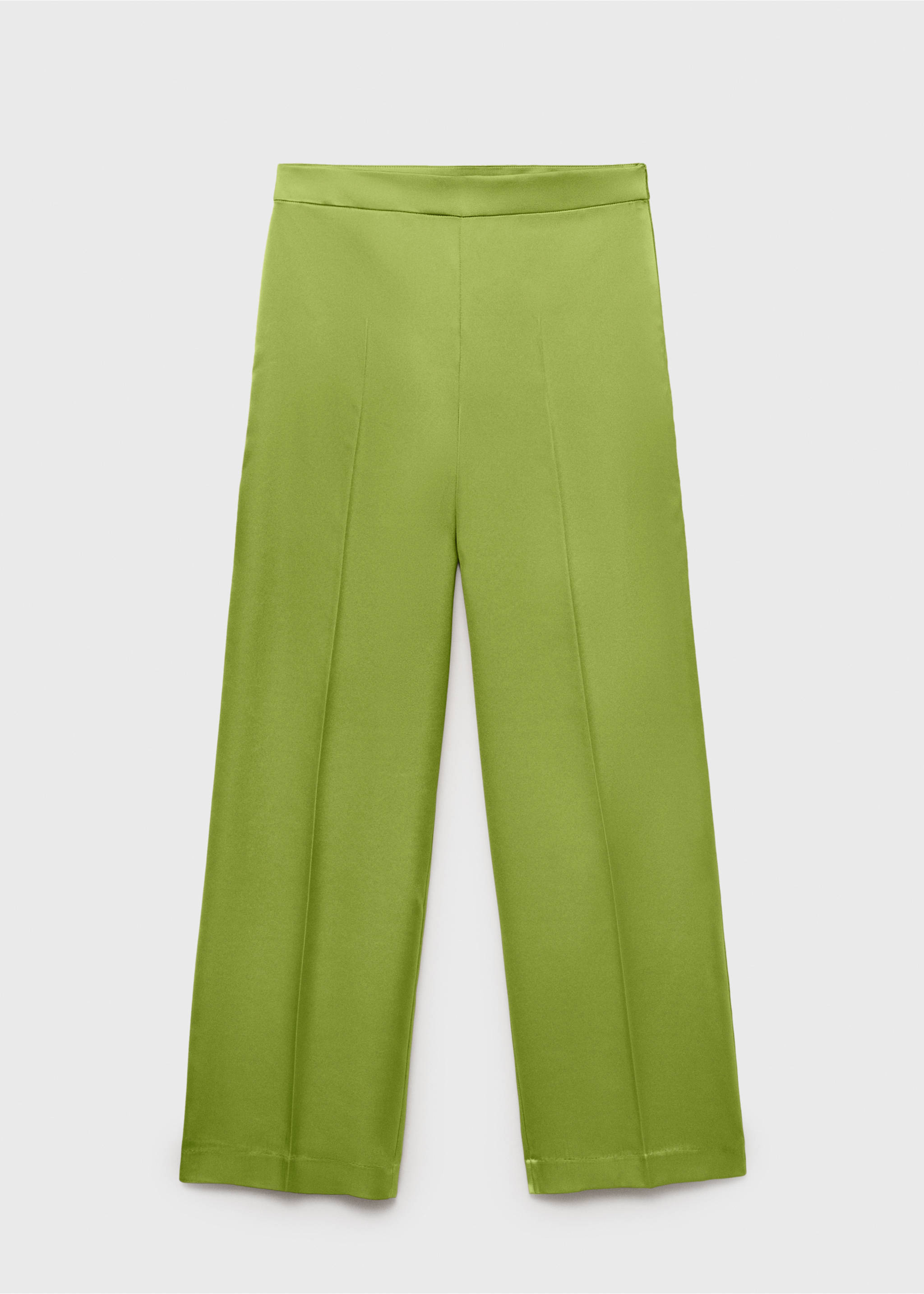 Satin straight-fit trousers - Article without model, Green. Ref: 17061125-00.