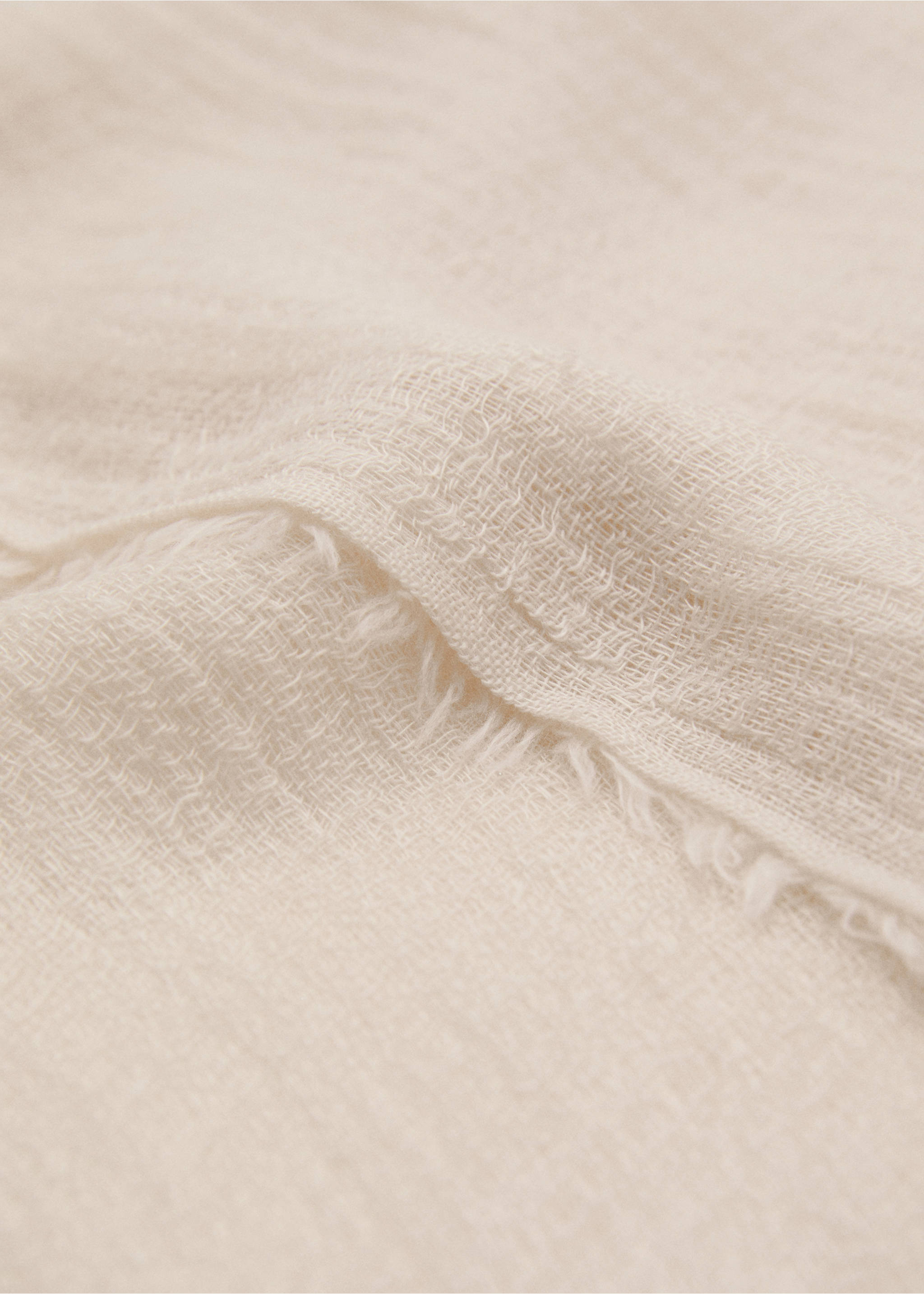 Frayed edge scarf - Medium plane, Ecru. Ref: 17061128-00.