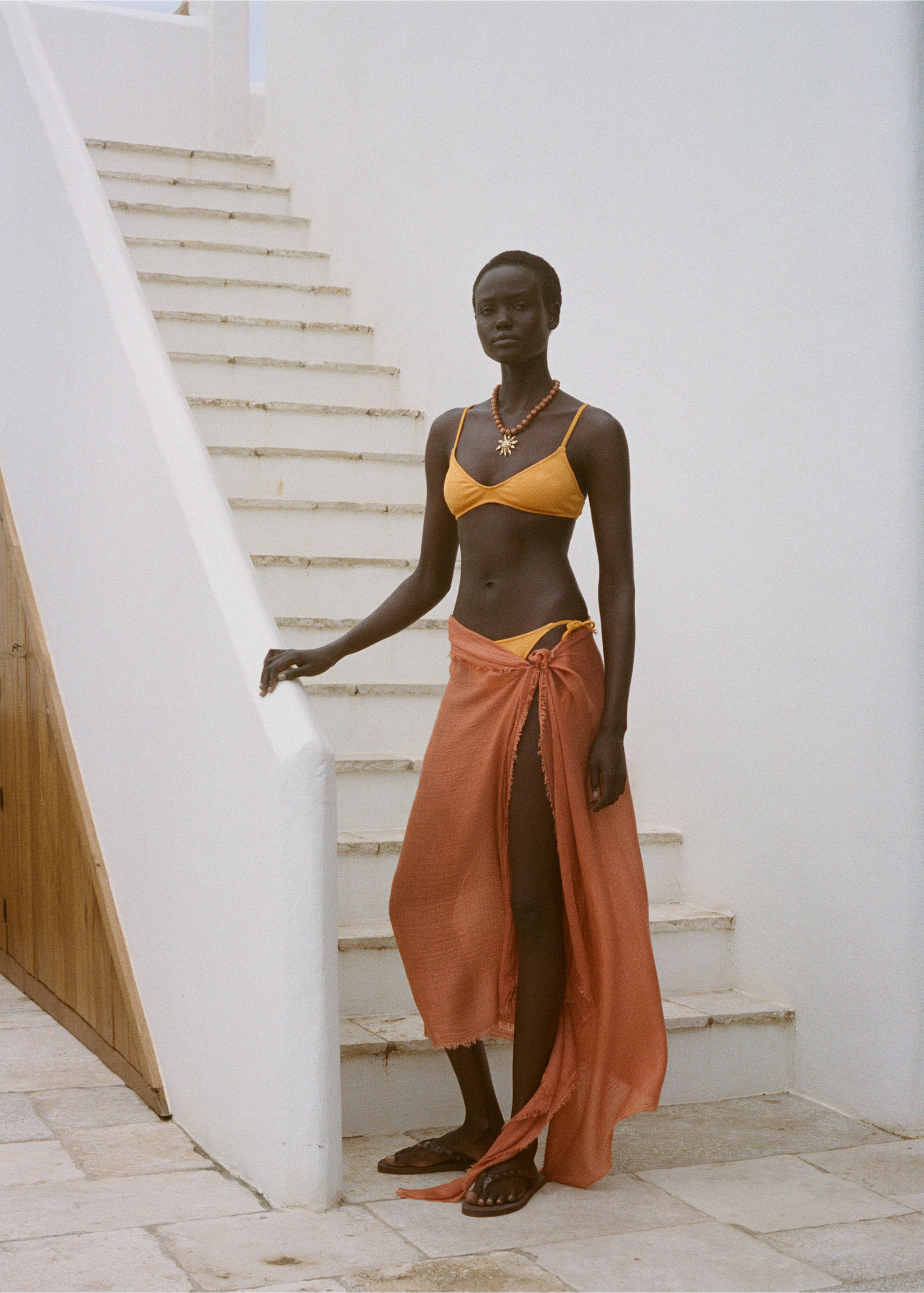 Fulard vores desfilades - Pla general, Taronja torrat. Ref: 17061128-00.