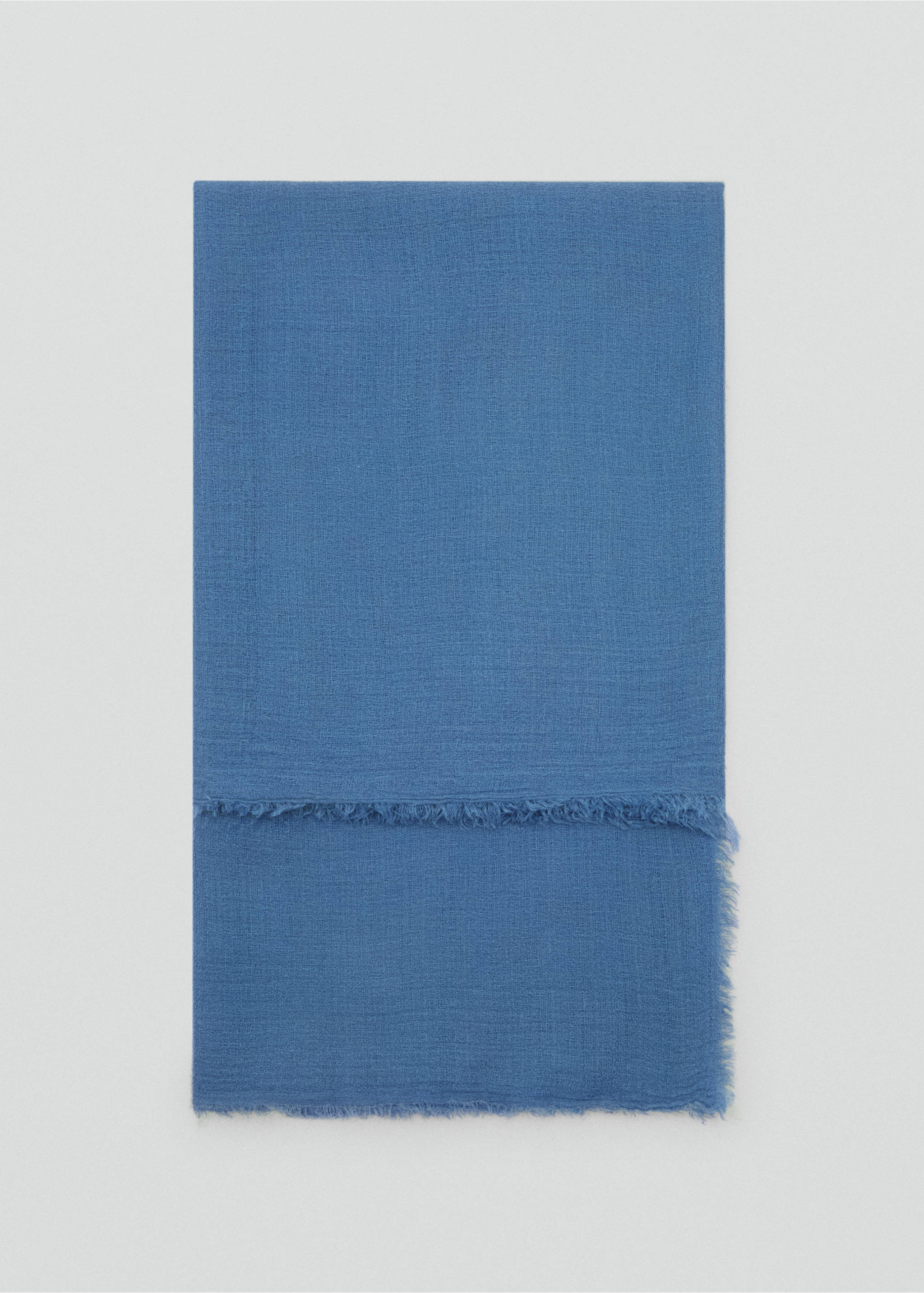 Frayed edge scarf - Article without model, Blue. Ref: 17061128-00.