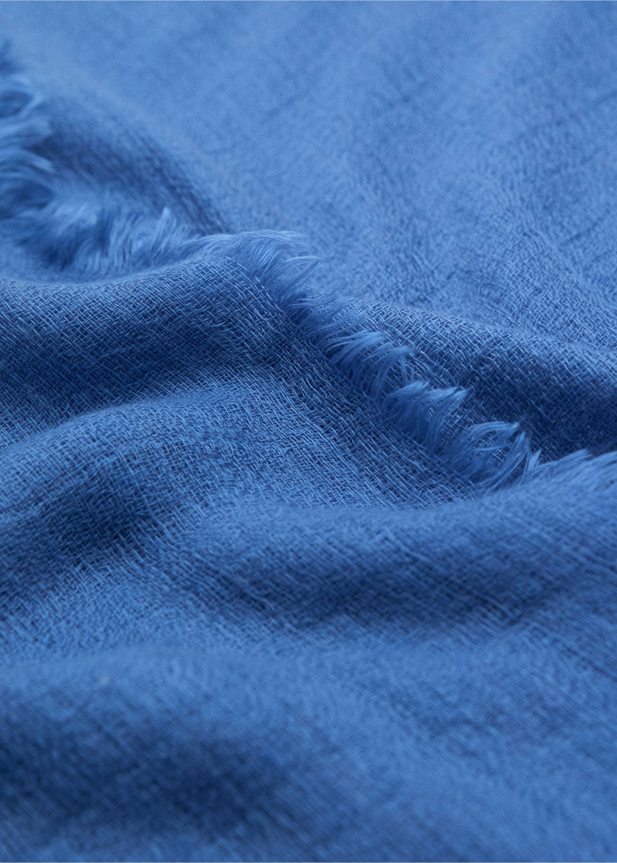 Frayed edge scarf - Medium plane, Blue. Ref: 17061128-00.