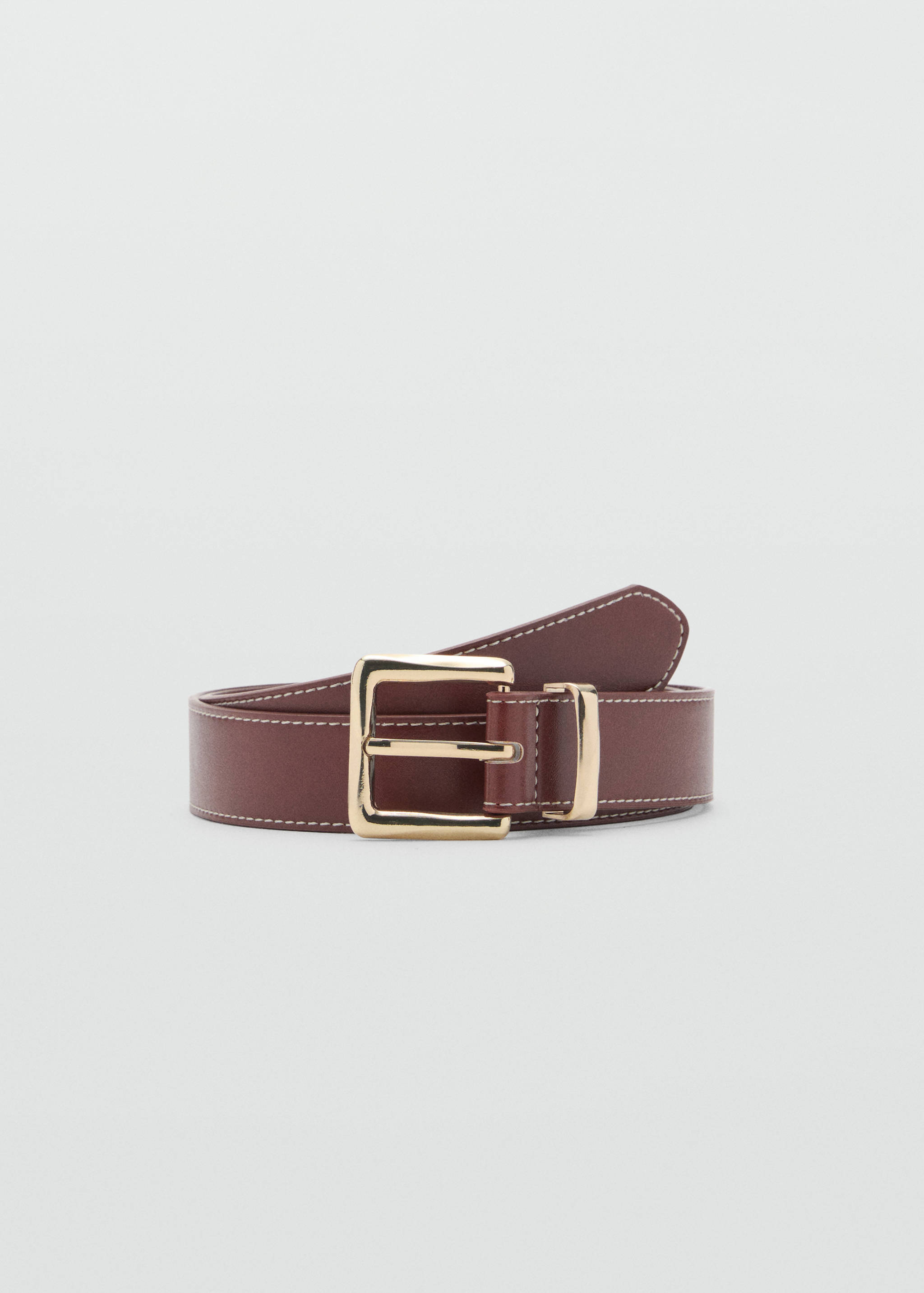 Ceinture à surpiqûres et boucle carrée - Article sans modèle