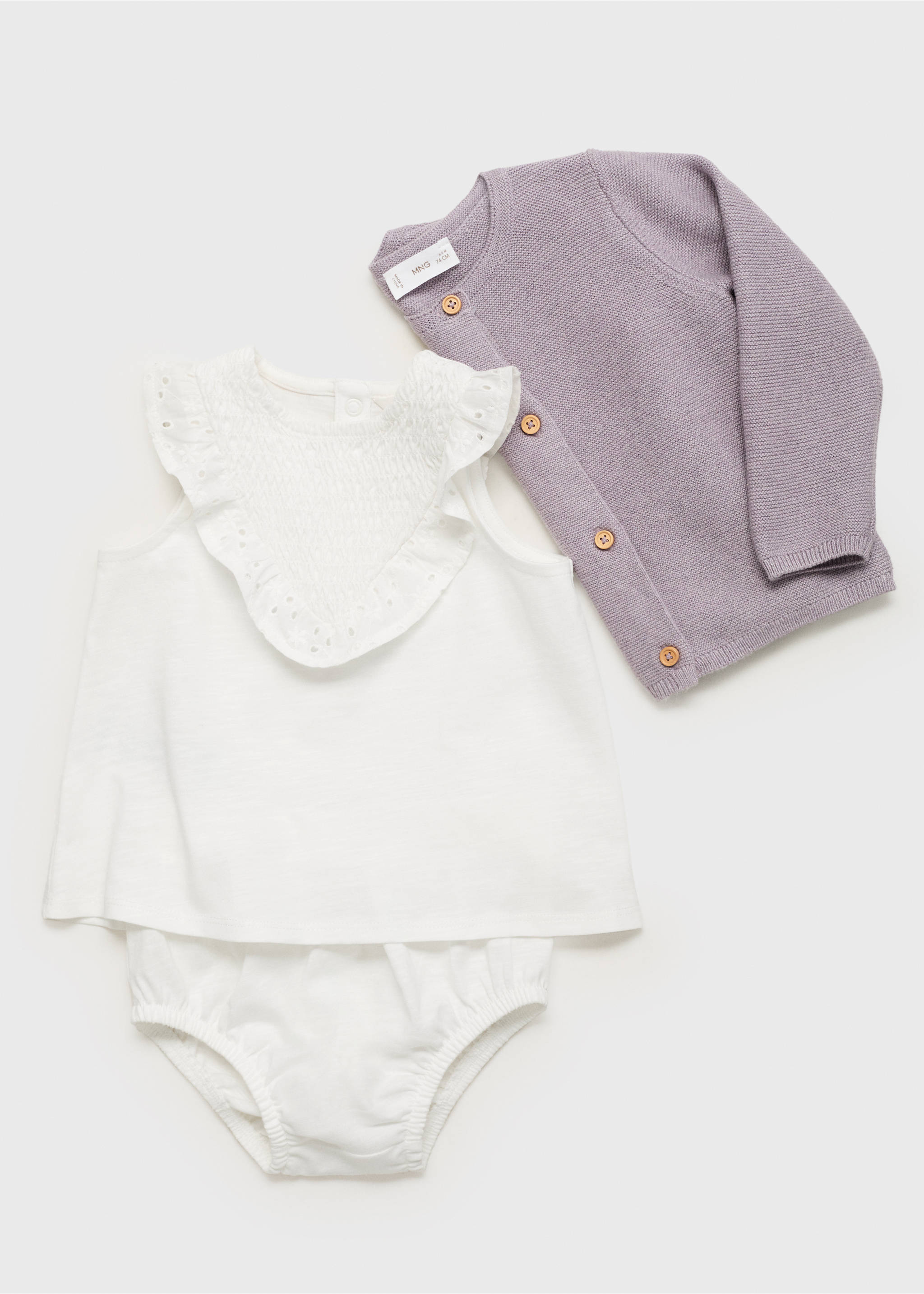 Šaty a kalhotky s volány - Detail zboží 6, Šedobílá. Ref: 17061132-00.