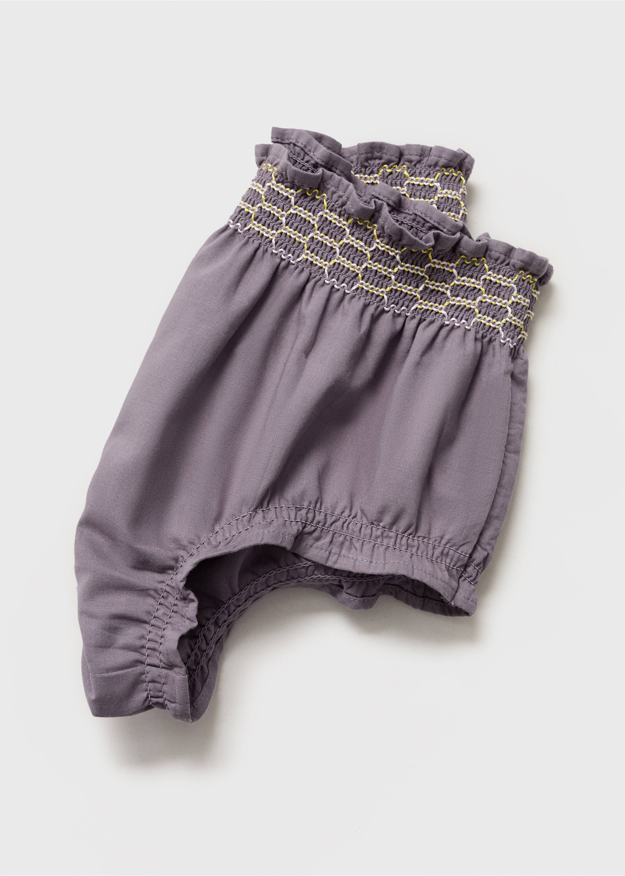 Embroidered cotton-blend short - Details of the article 0, Light/Pastel Purple. Ref: 17061141-00.