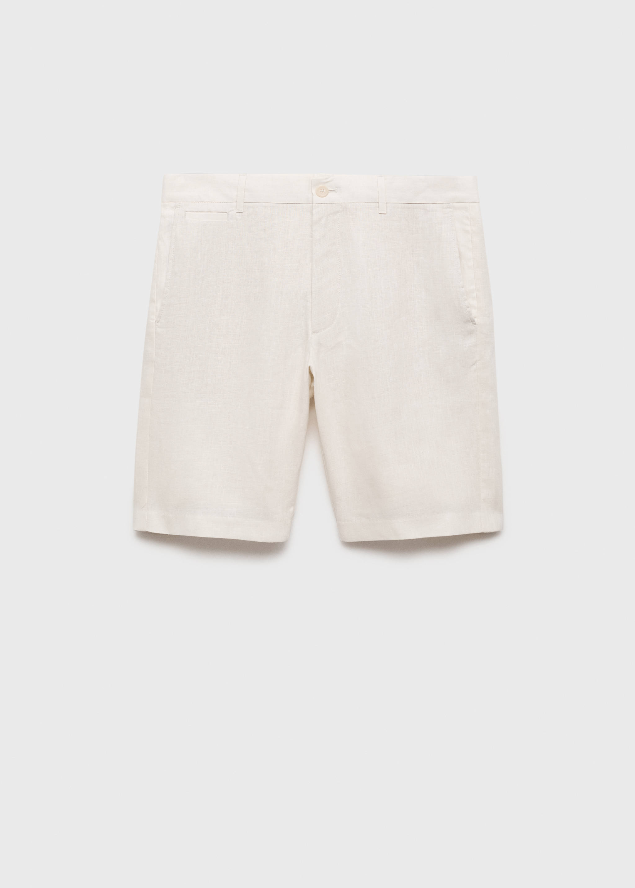 Slim-fit 100% linen bermuda shorts - Article without model