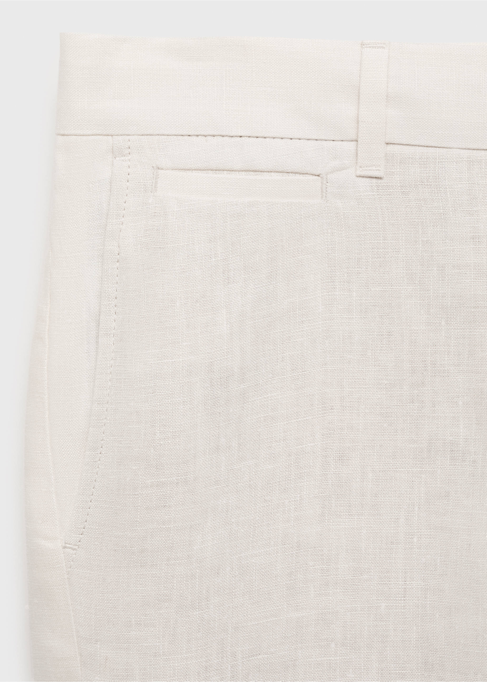 Slim-fit 100% linen bermuda shorts - Details of the article 0, Off White. Ref: 17061142-00.