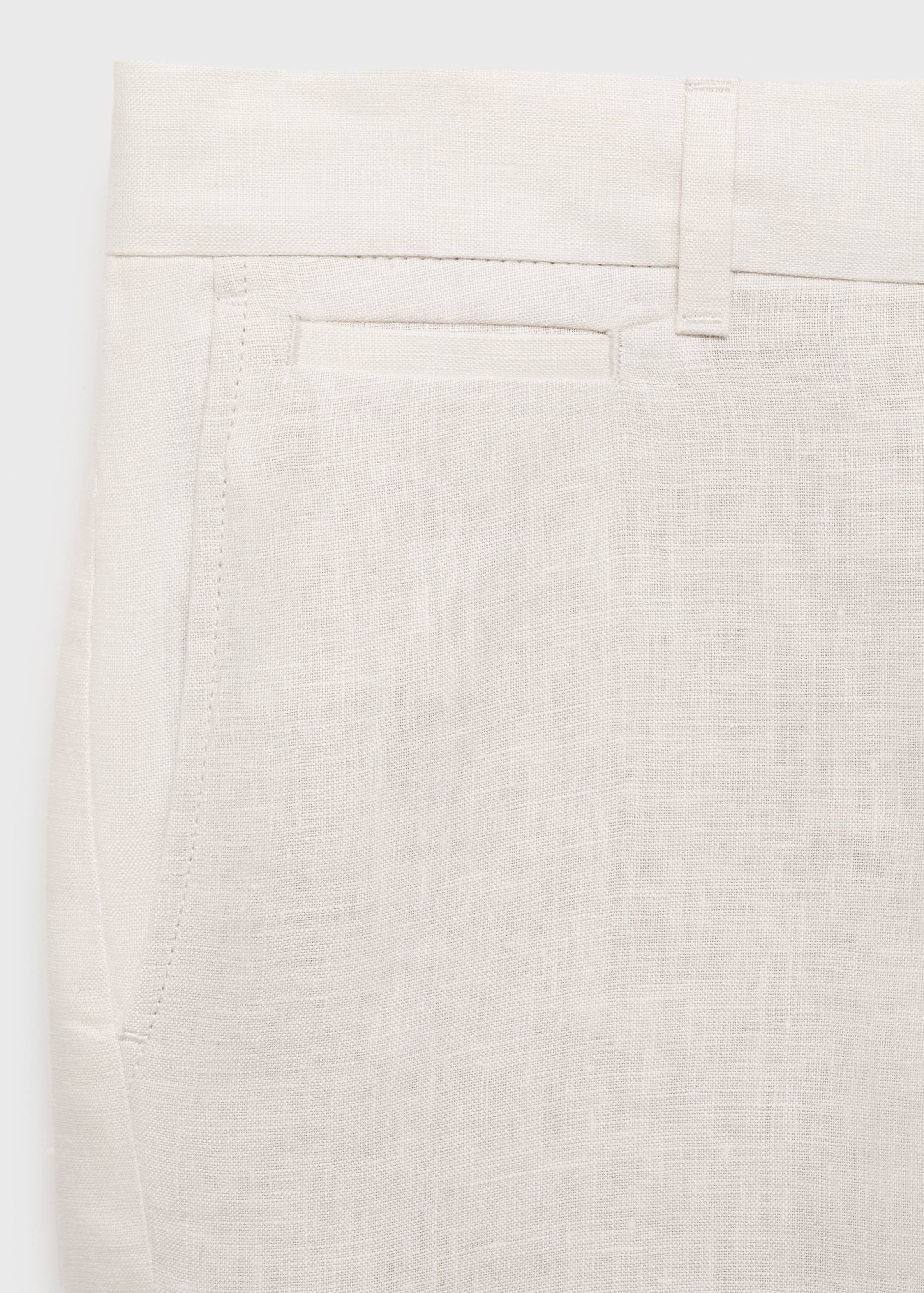 Slim-fit 100% linen bermuda shorts - Details of the article 0