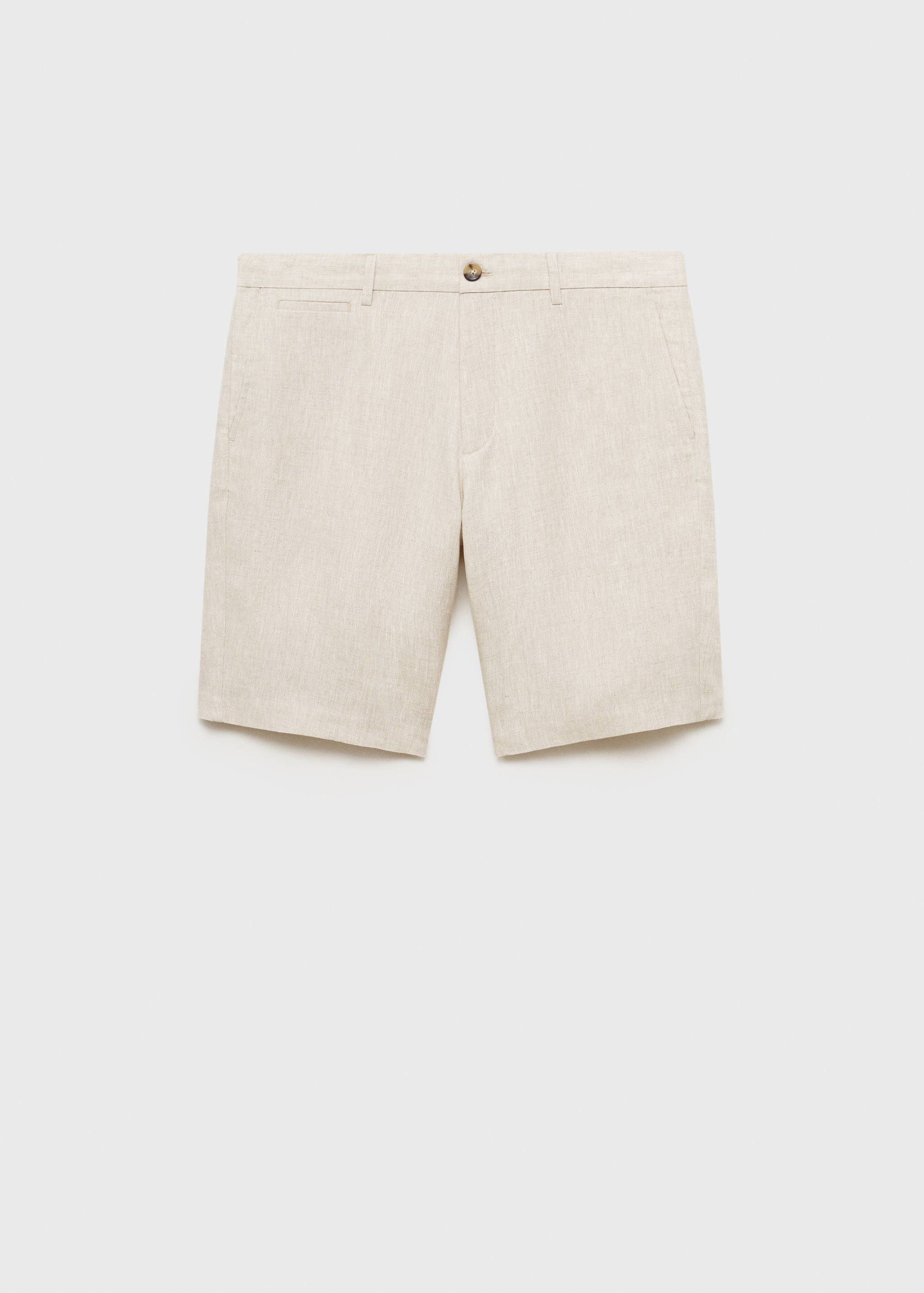 Slim-fit 100% linen bermuda shorts - Article without model